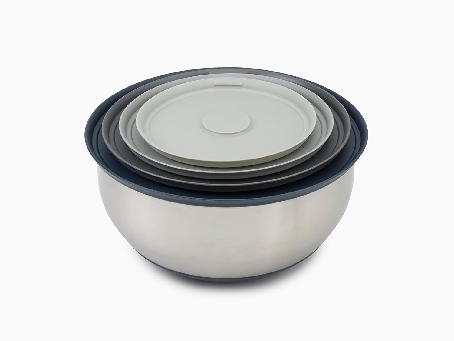 Joseph Joseph 4-tlg Edelstahlschüsseln-Set mit Deckeln Edelstahl Silber