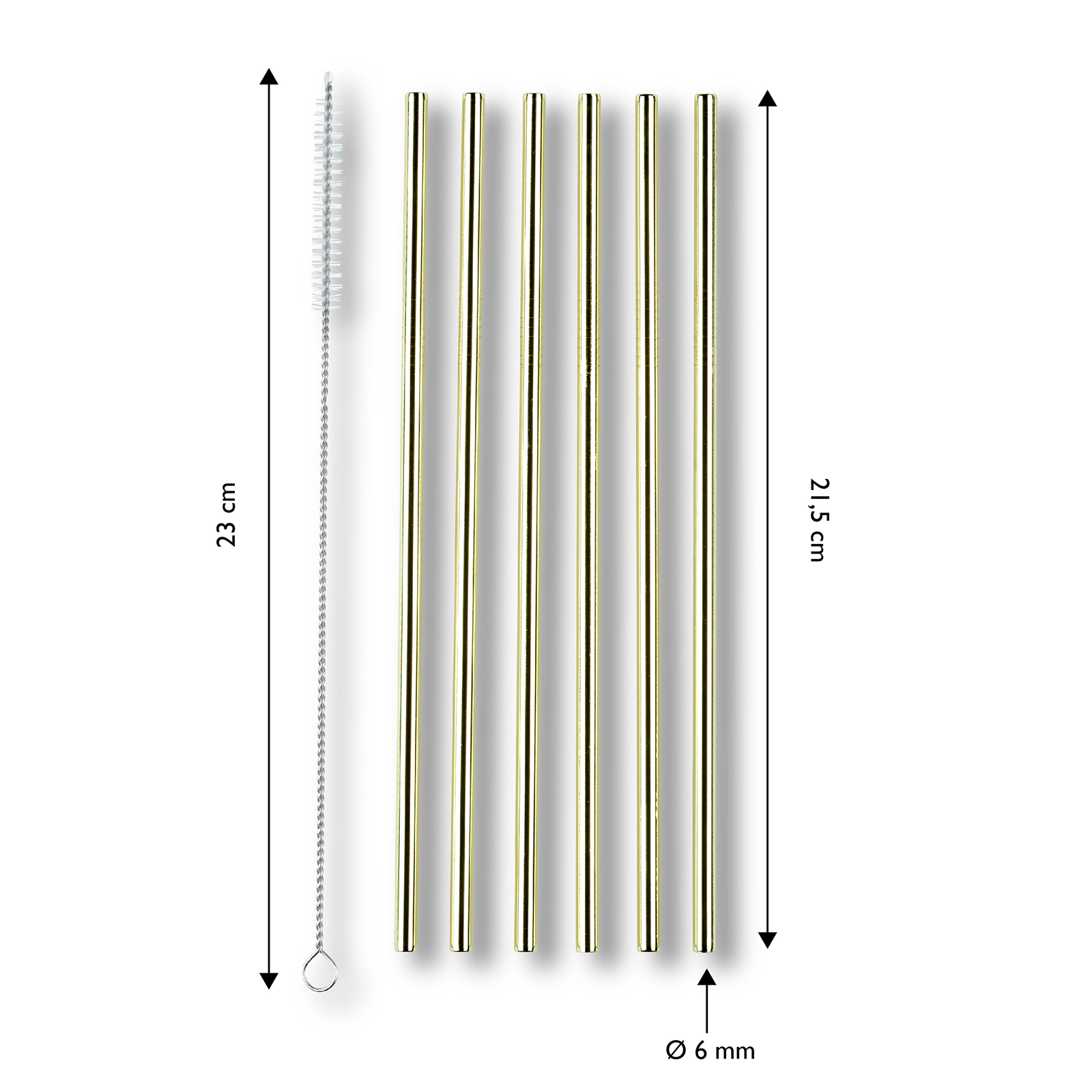 ECHTWERK Trinkhalme, Set, 6-tlg, inkl. Reinigungsbürste