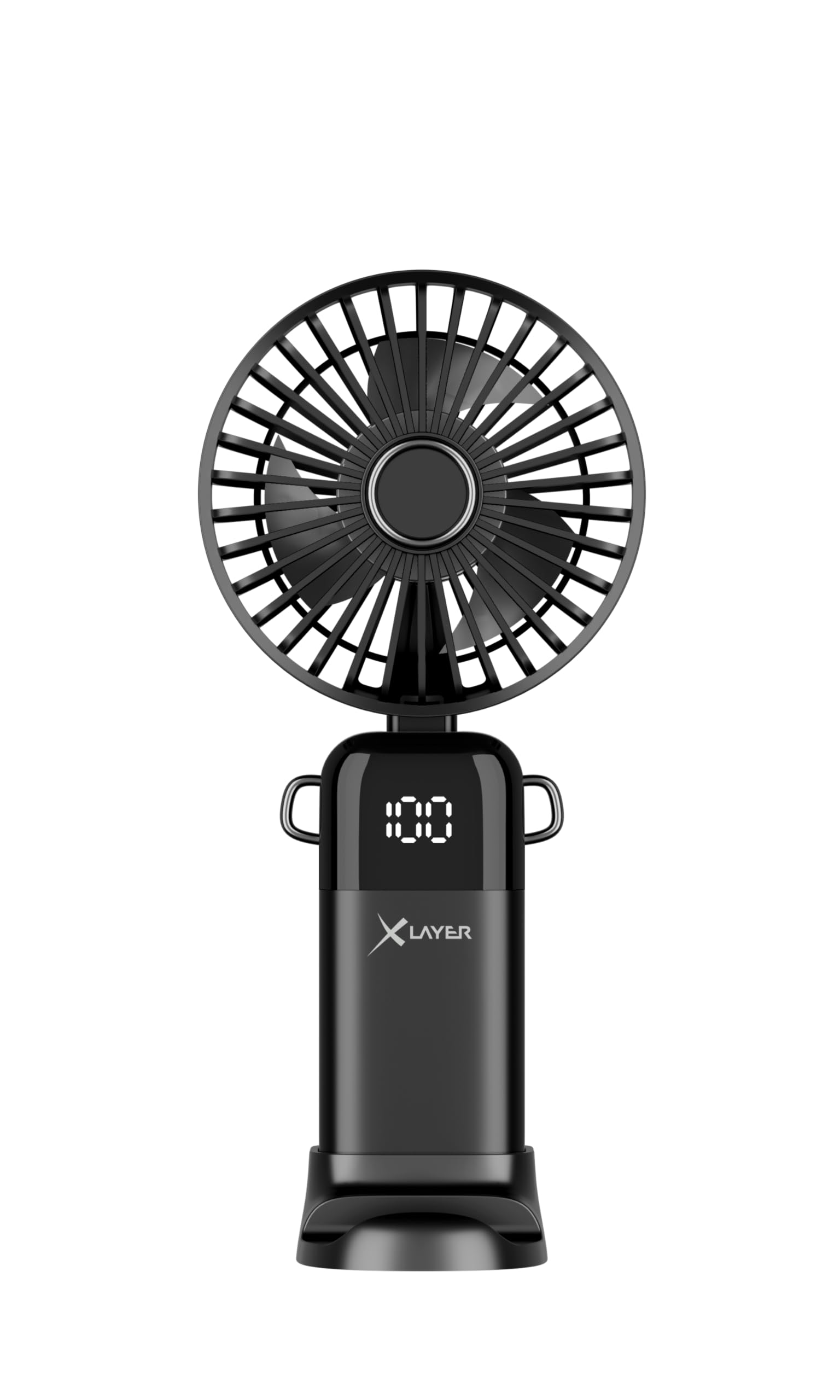 Xlayer Ventilator klappbarer Handventilator mit Smartphone Halterung