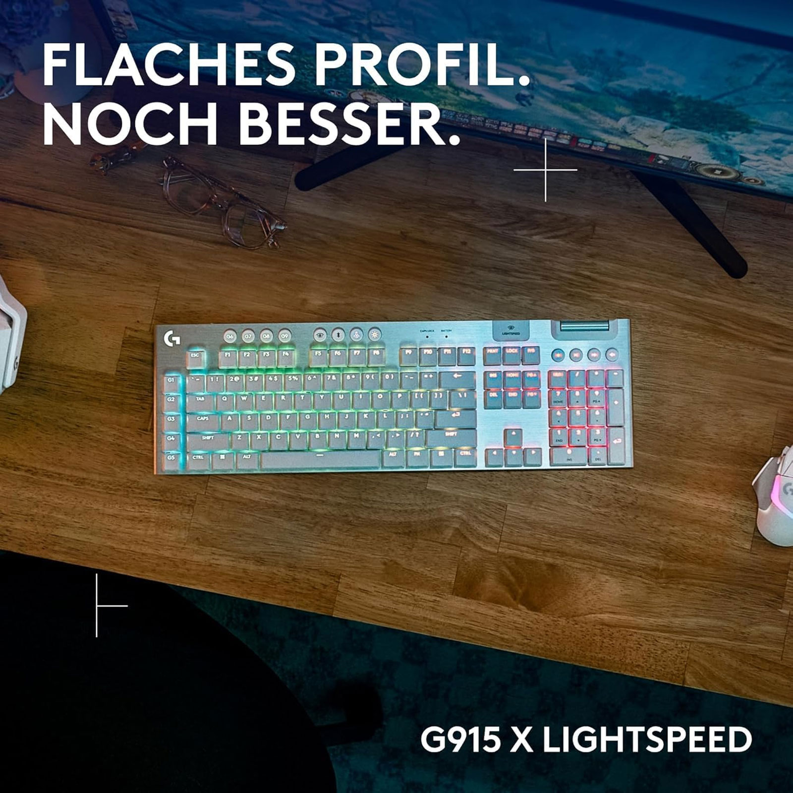 Logitech G G915 X LIGHTSPEED Low-Profile-Kabellose Gaming-Tastatur