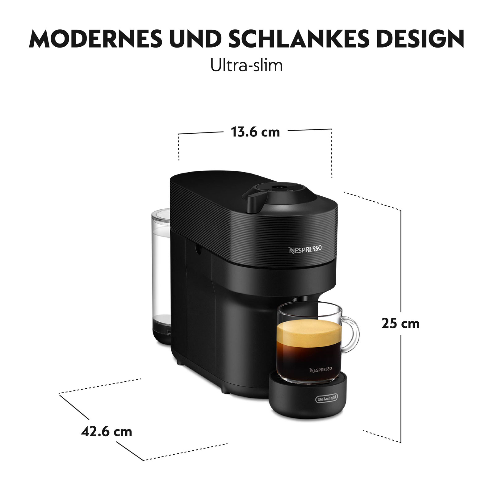 De'Longhi ENV90.B Vertuo Pop schwarz + ### AEROCCINO GUTSCHEIN ###  De'Longhi ENV90.B Vertuo Pop schwarz + ### AEROCCINO GUTSCHEIN ###