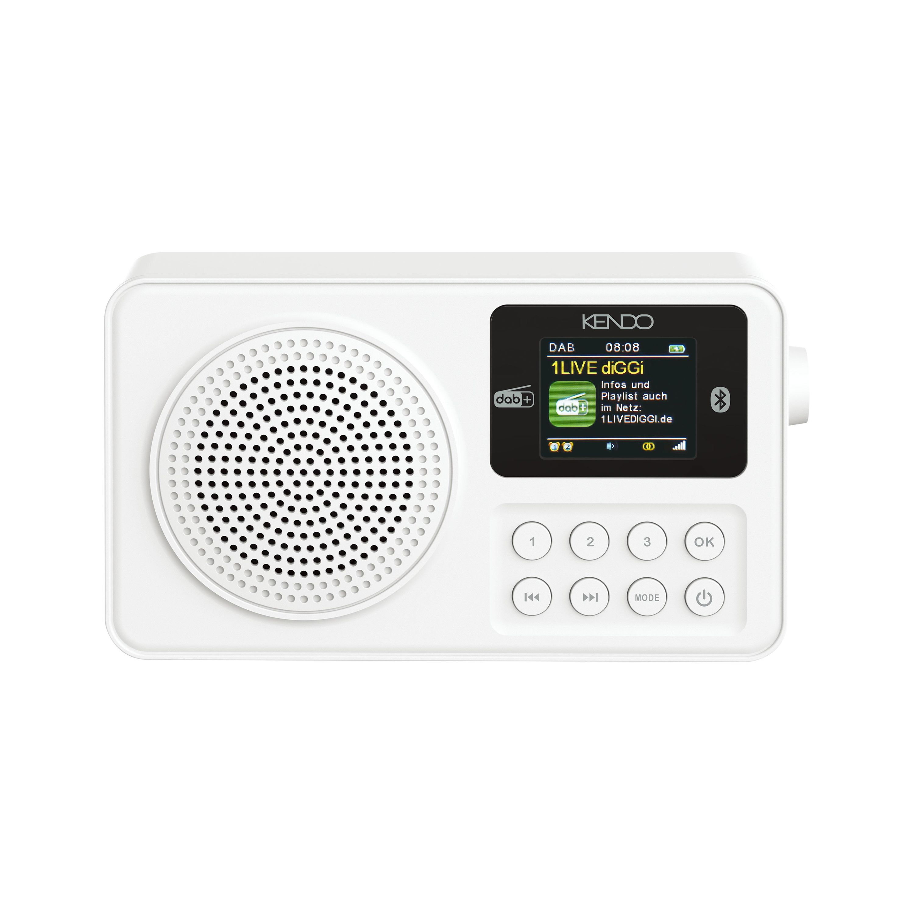 KENDO portable DAB+ 24EX white DAB+ Radio