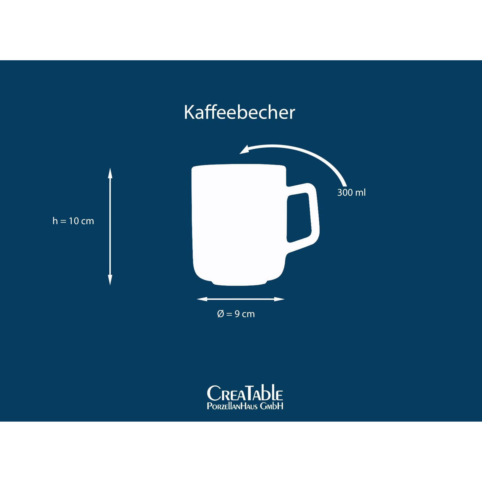 CreaTable Nordic Fjord 21558 Kaffeebecher Set, 6-teilig