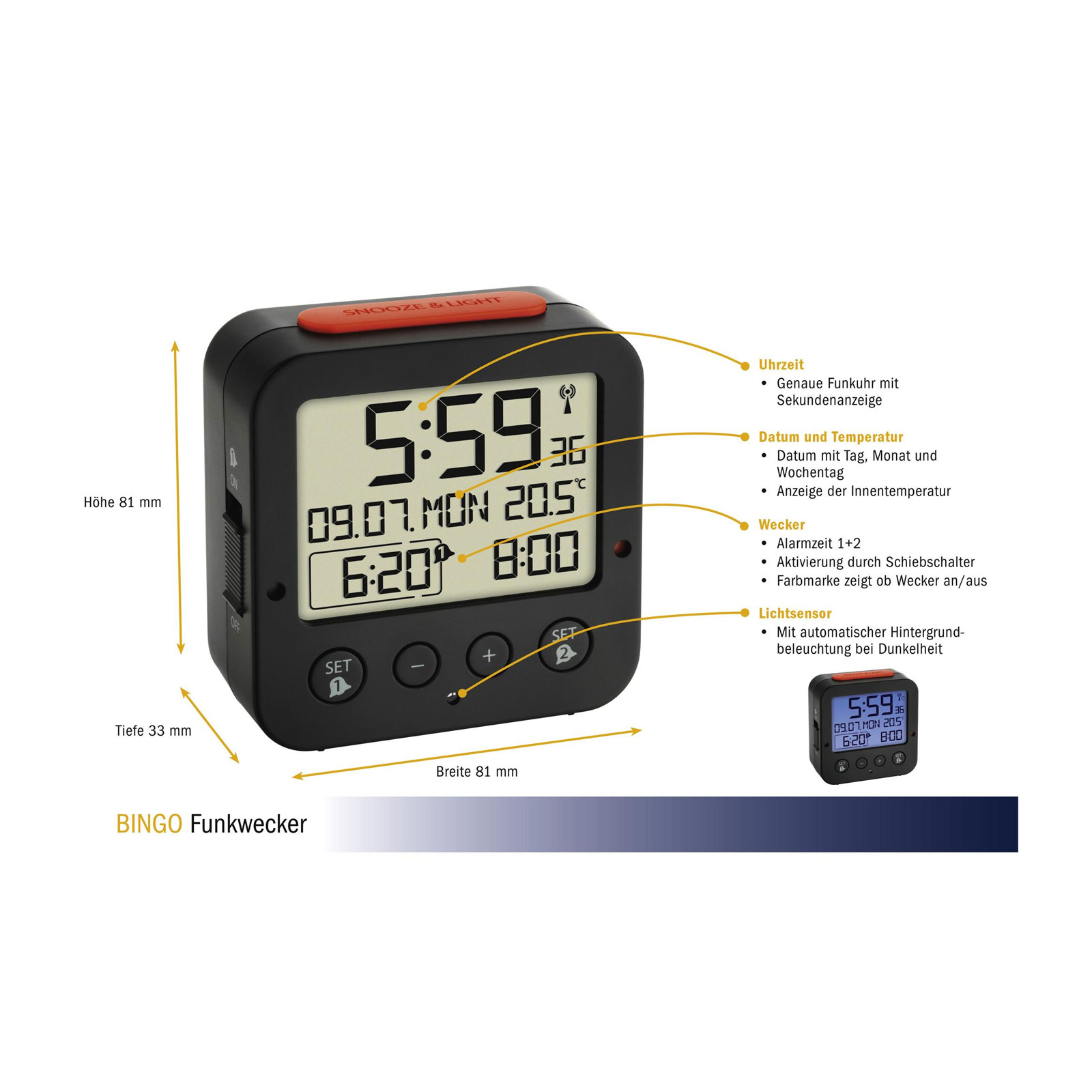 TFA Dostmann Funkwecker 60.2528 DIG. FUNKWE. BINGO TFA Dostmann Funkwecker 60.2528 DIG. FUNKWE. BINGO