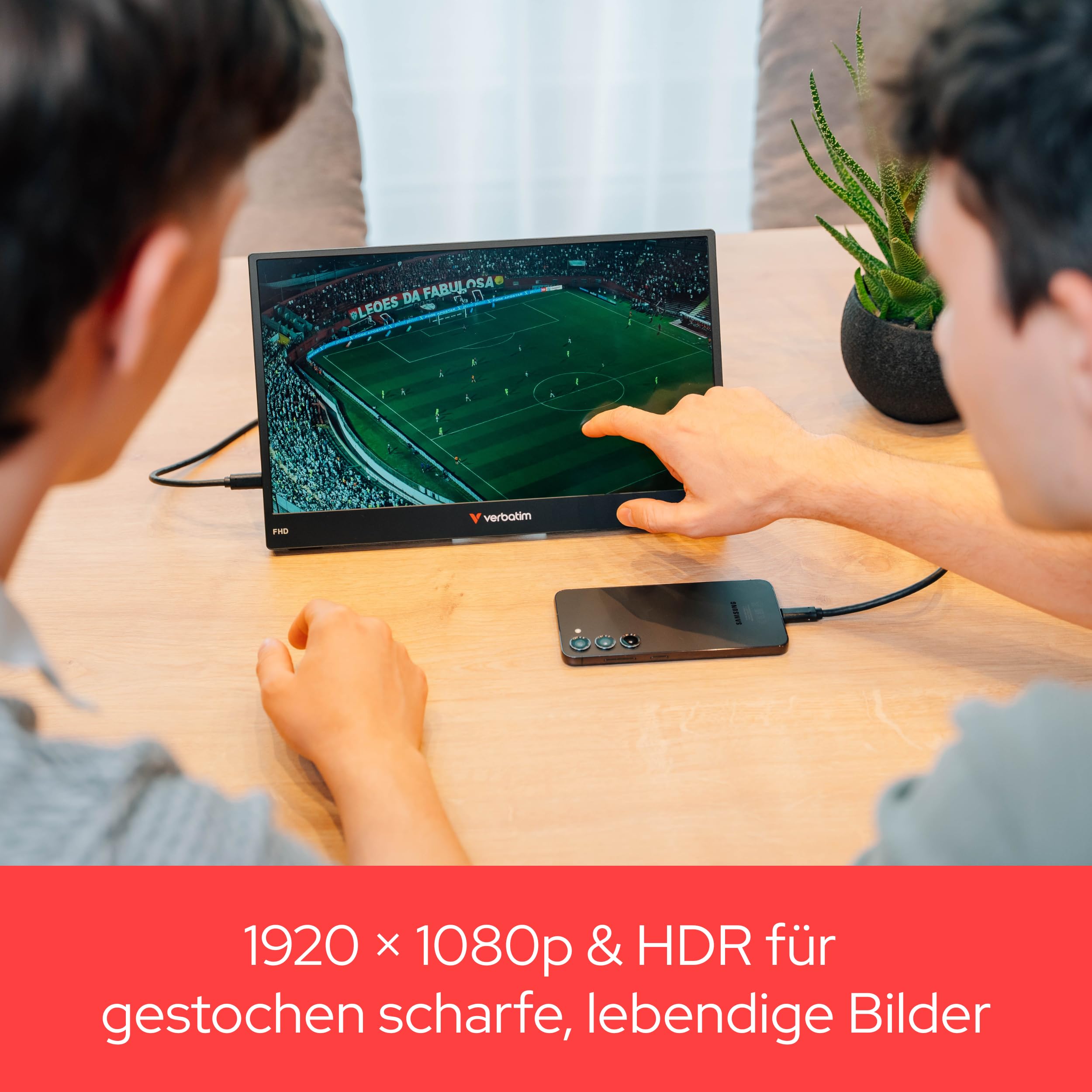 Verbatim PMT-14, Portable Touchscreen Monitor 14" aus Kunststoff mit Powerbank