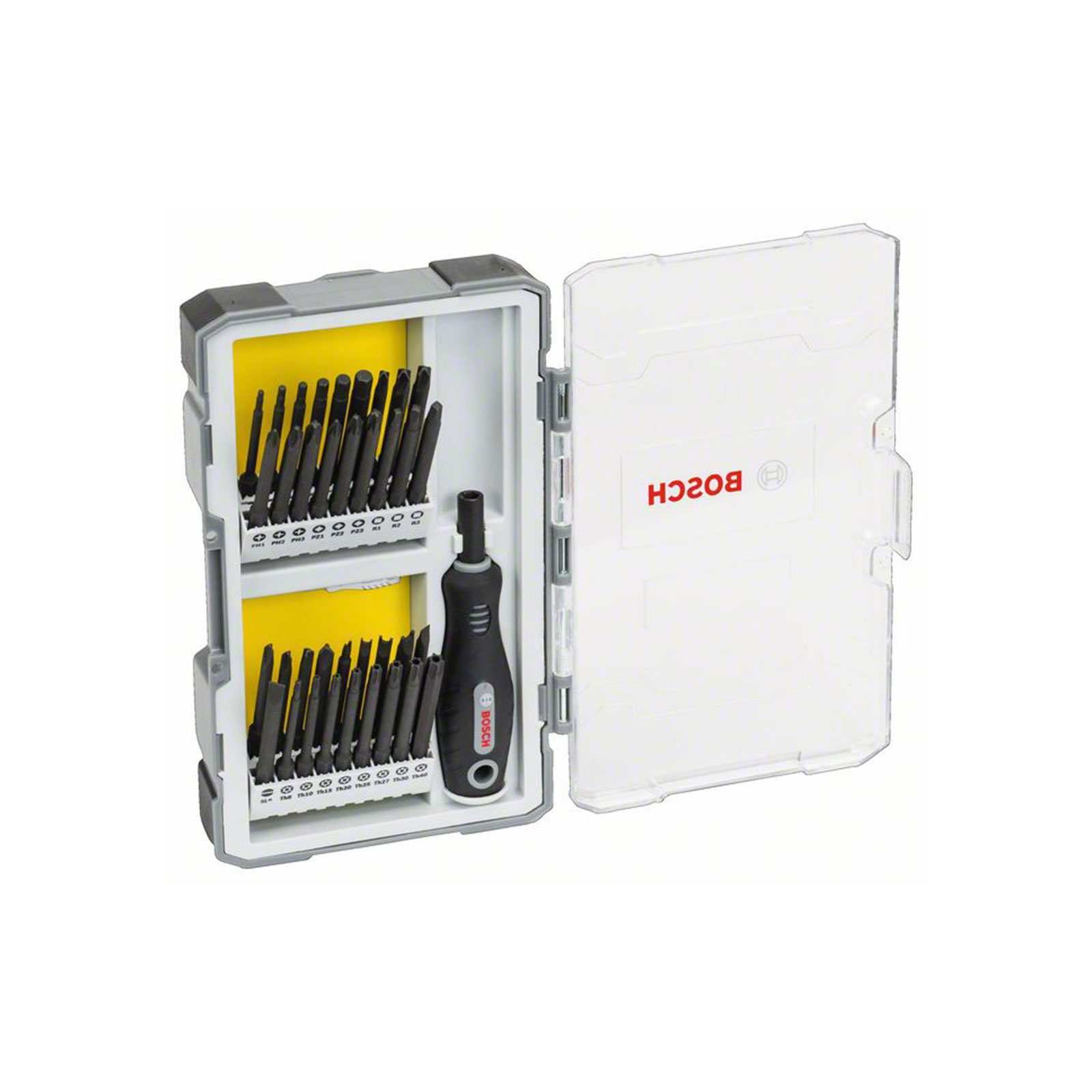 Bosch Professional 37-teil. Set m Schrauberbits u Griff, PH, PZ, SL, TH, TQ, H, TW, SP, R und Bith