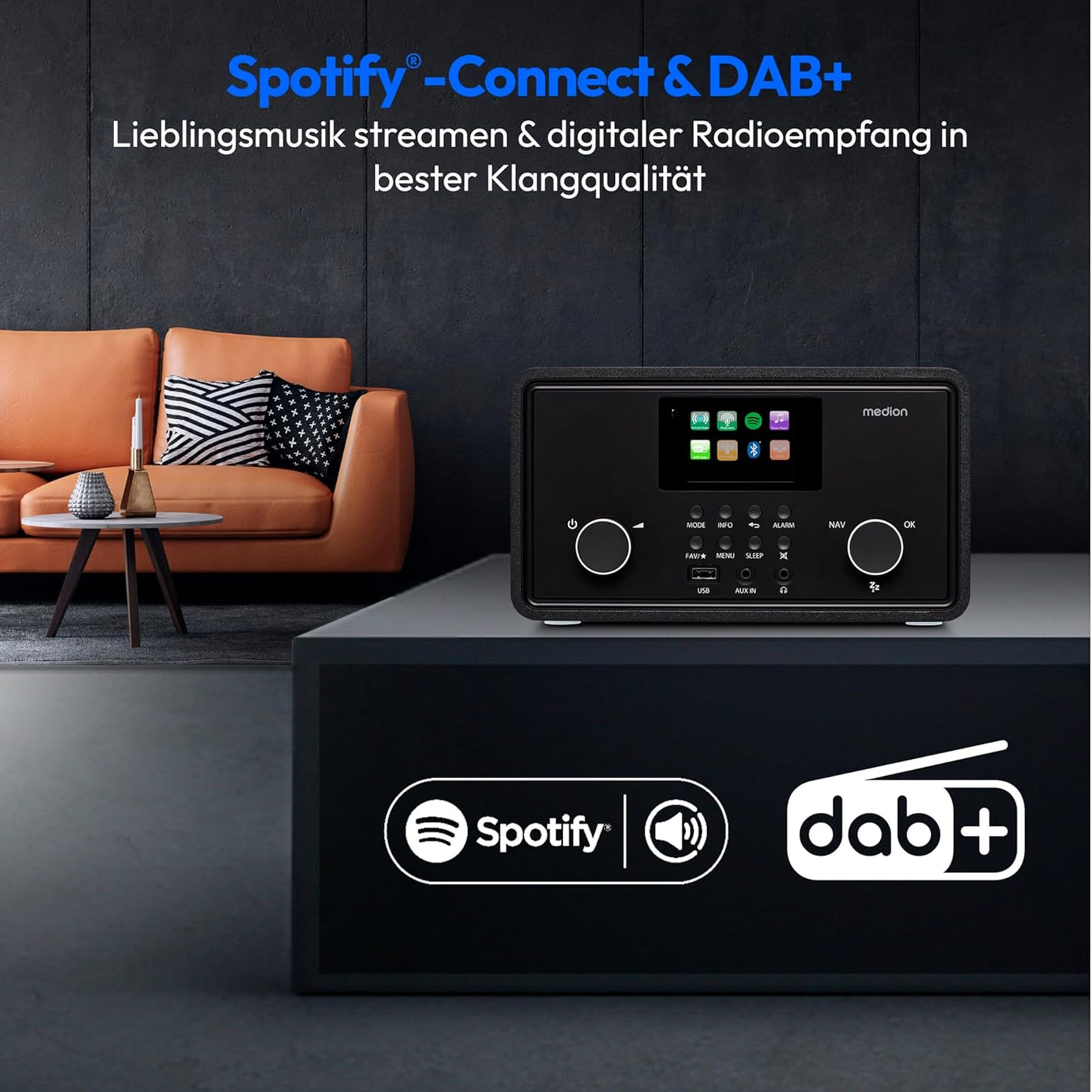 Medion Internetradio MD88069 Internetradio schwarz