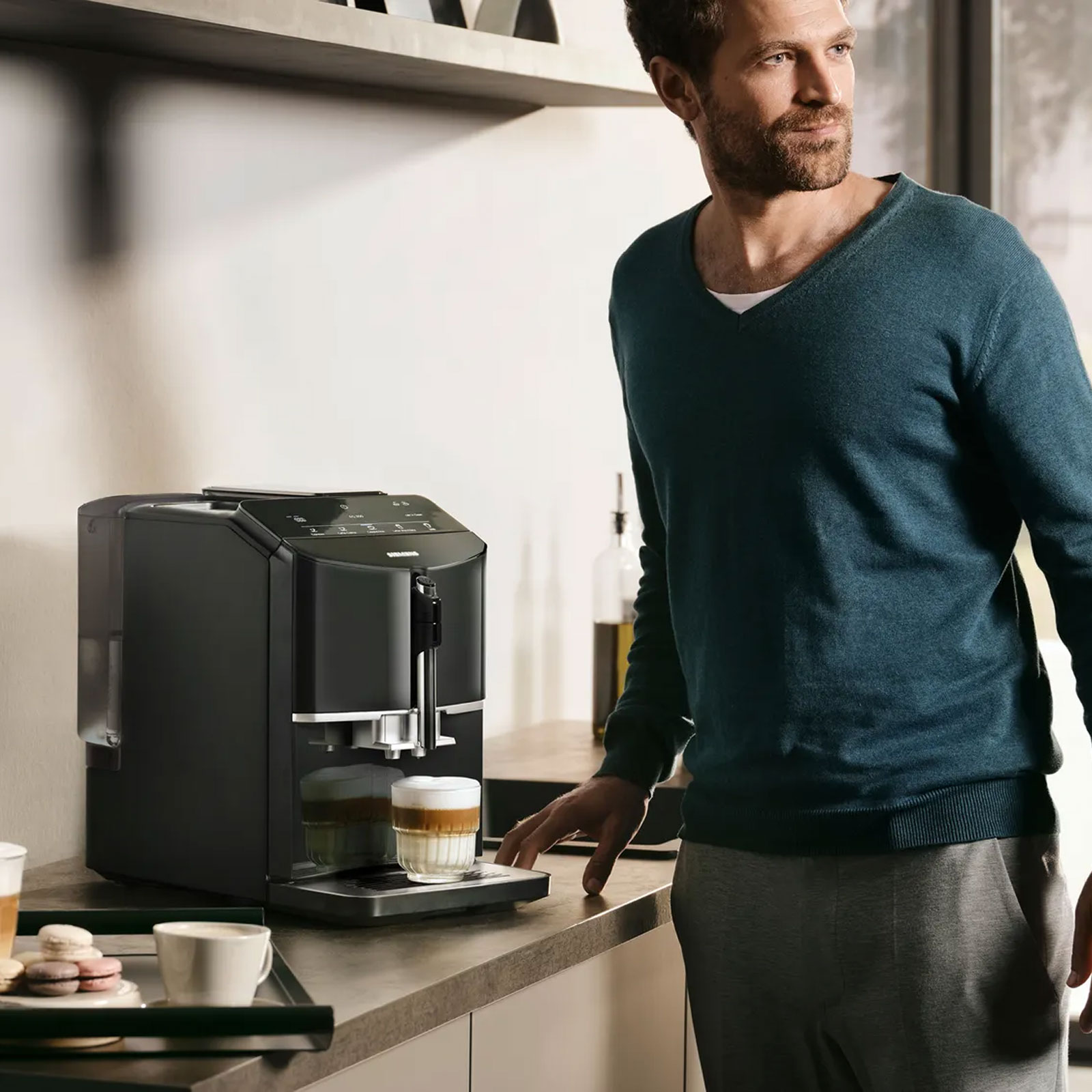 Siemens TF301E19, Kaffeevollautomat schwarz Entkalkungstabletten TZ80002A Siemens TF301E19, Kaffeevollautomat schwarz Entkalkungstabletten TZ80002A