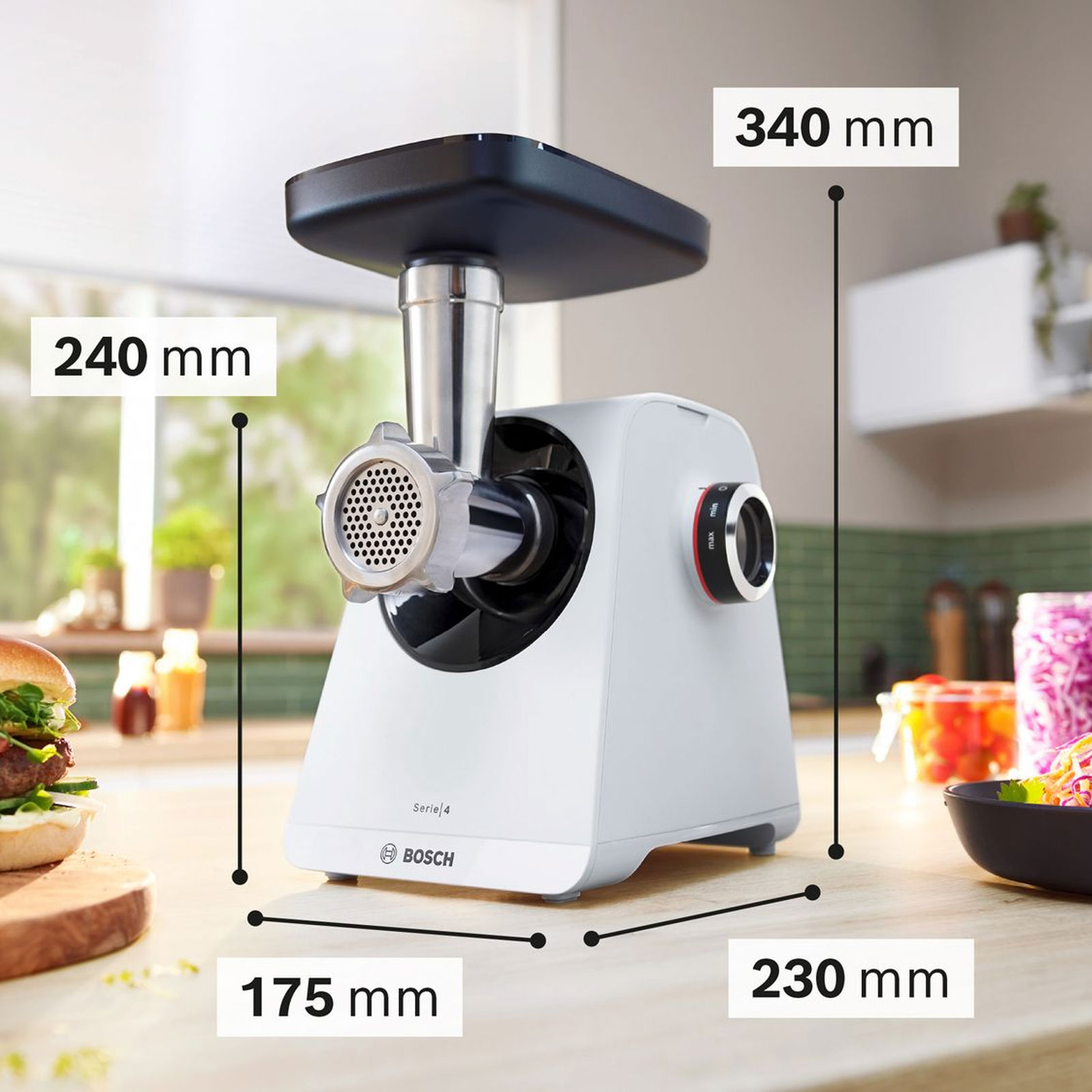 Bosch MFWS420W Fleischwolf Multi Power Serie 4 weiß Bosch MFWS420W Fleischwolf Multi Power Serie 4 weiß