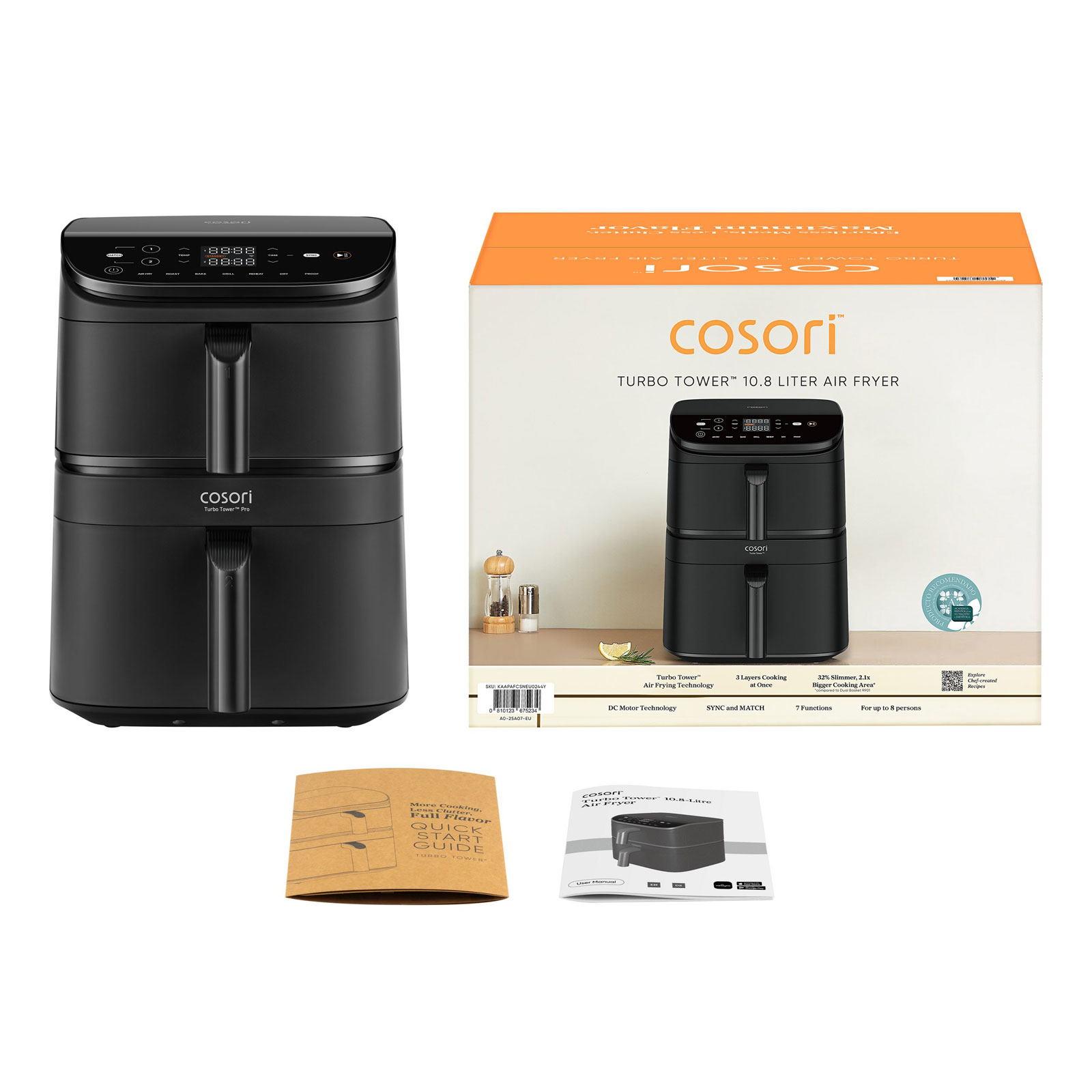 Cosori CAF-DC121-ADER Doppel-Heißluftfritteuse Cosori CAF-DC121-ADER Doppel-Heißluftfritteuse