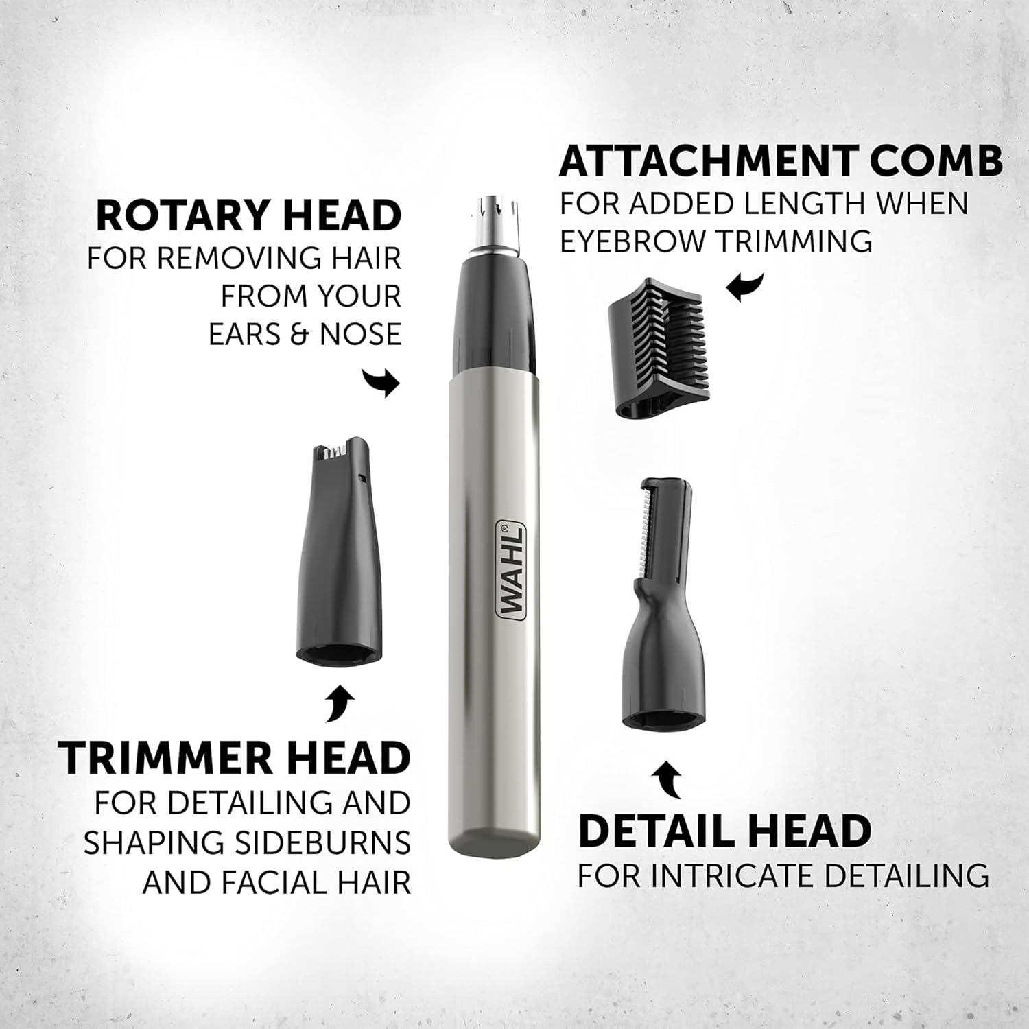 Wahl 5640-616 Nasen- & Ohrhaartrimmer Micro GroomsMan Batteriebetrieben