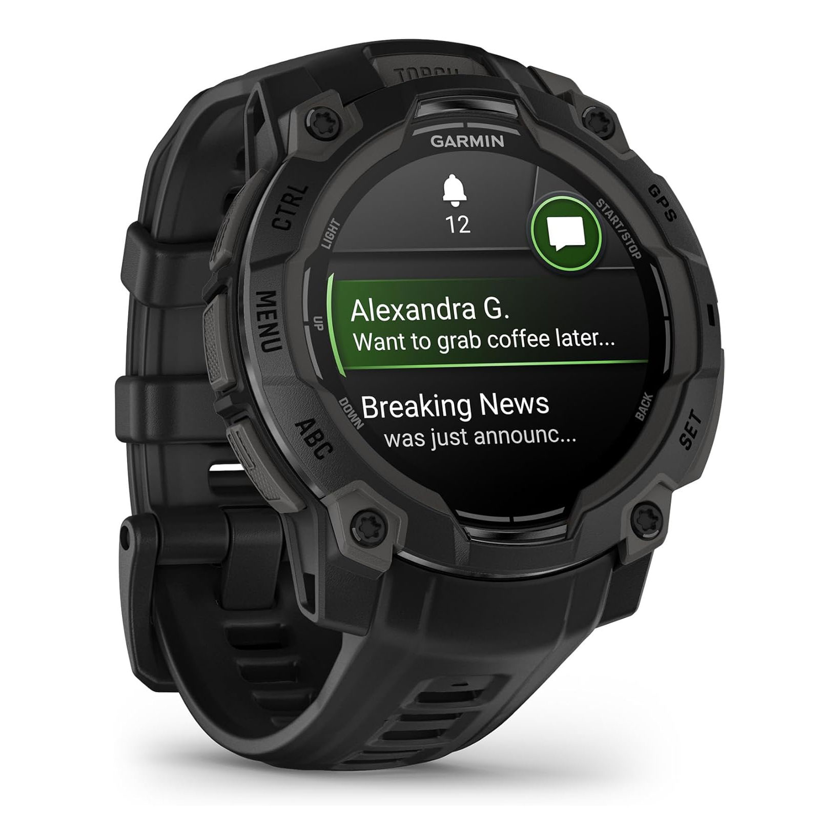 Garmin Instinct 3 - 45 mm, AMOLED mit Silikon-Wechselarmband 22 mm Smartwatch