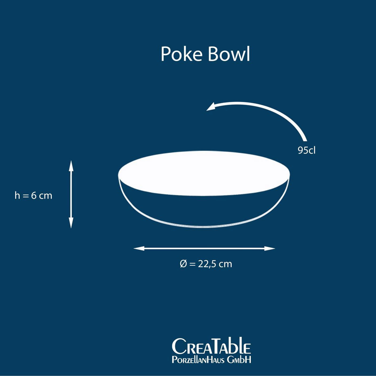 CreaTable Cascade 17547 Poké Bowl Set, 4-teilig