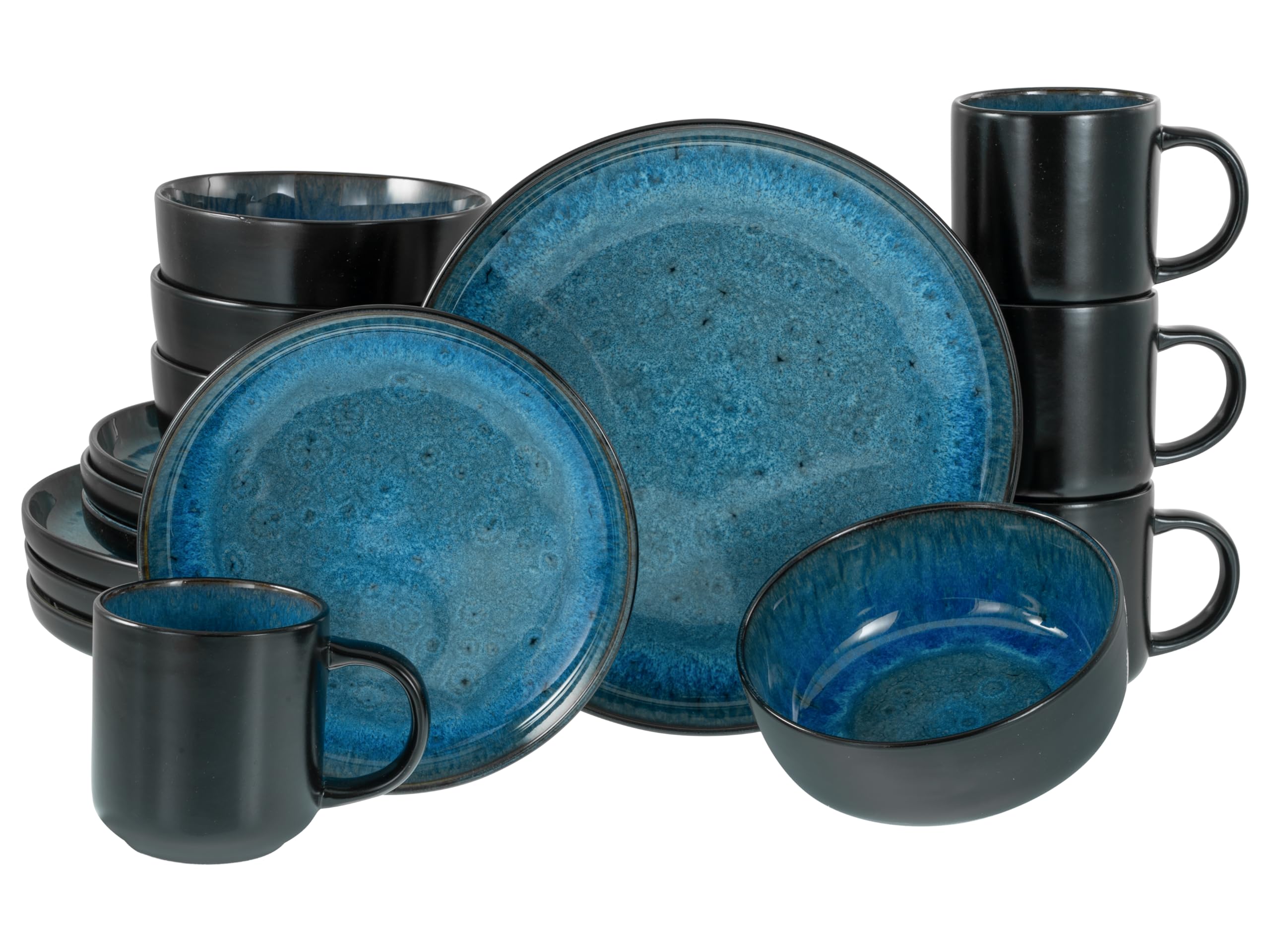 CreaTable 20149 Kombiservice Serie Nordic Fjord Blue 16-tlg. 4 Personen