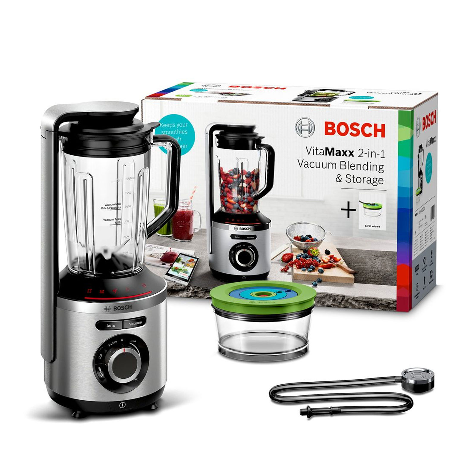 Bosch MMBV622M Vakuum-Mixer silber Bosch MMBV622M Vakuum-Mixer silber