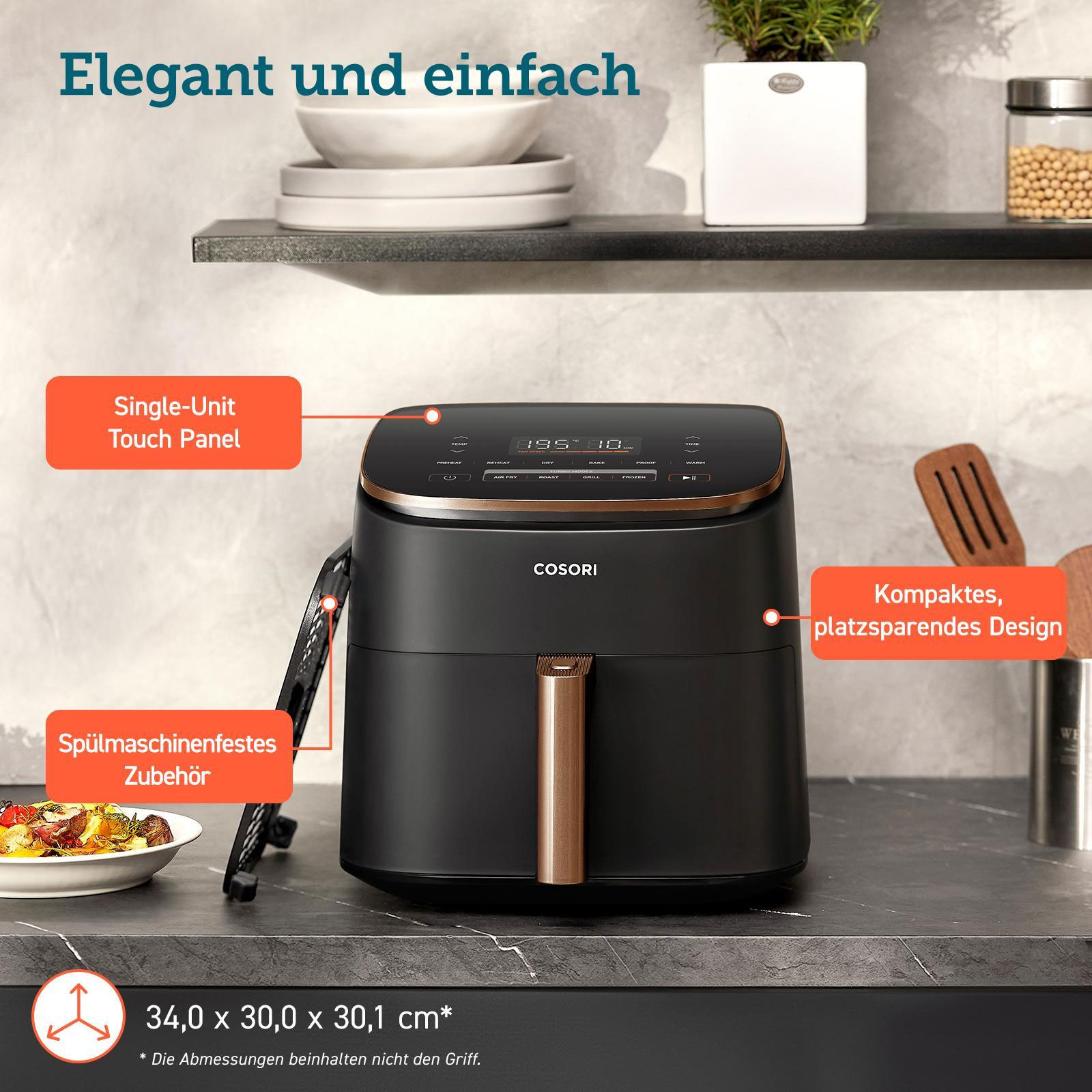 Cosori CAF-DC602-KEUR Turbo Blaze Heißluftfritteuse Cosori CAF-DC602-KEUR Turbo Blaze Heißluftfritteuse