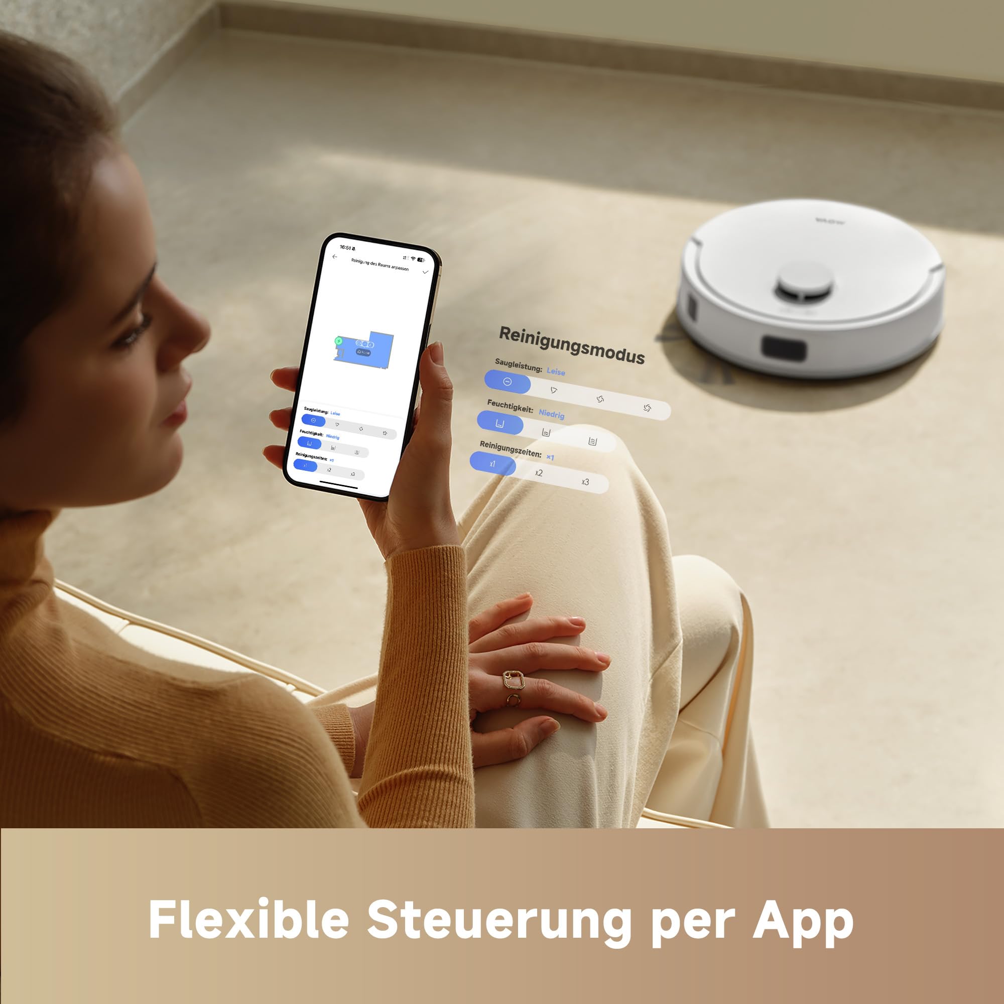 Mova E20 Plus Saug und Wischroboter mit automatischer Leerung