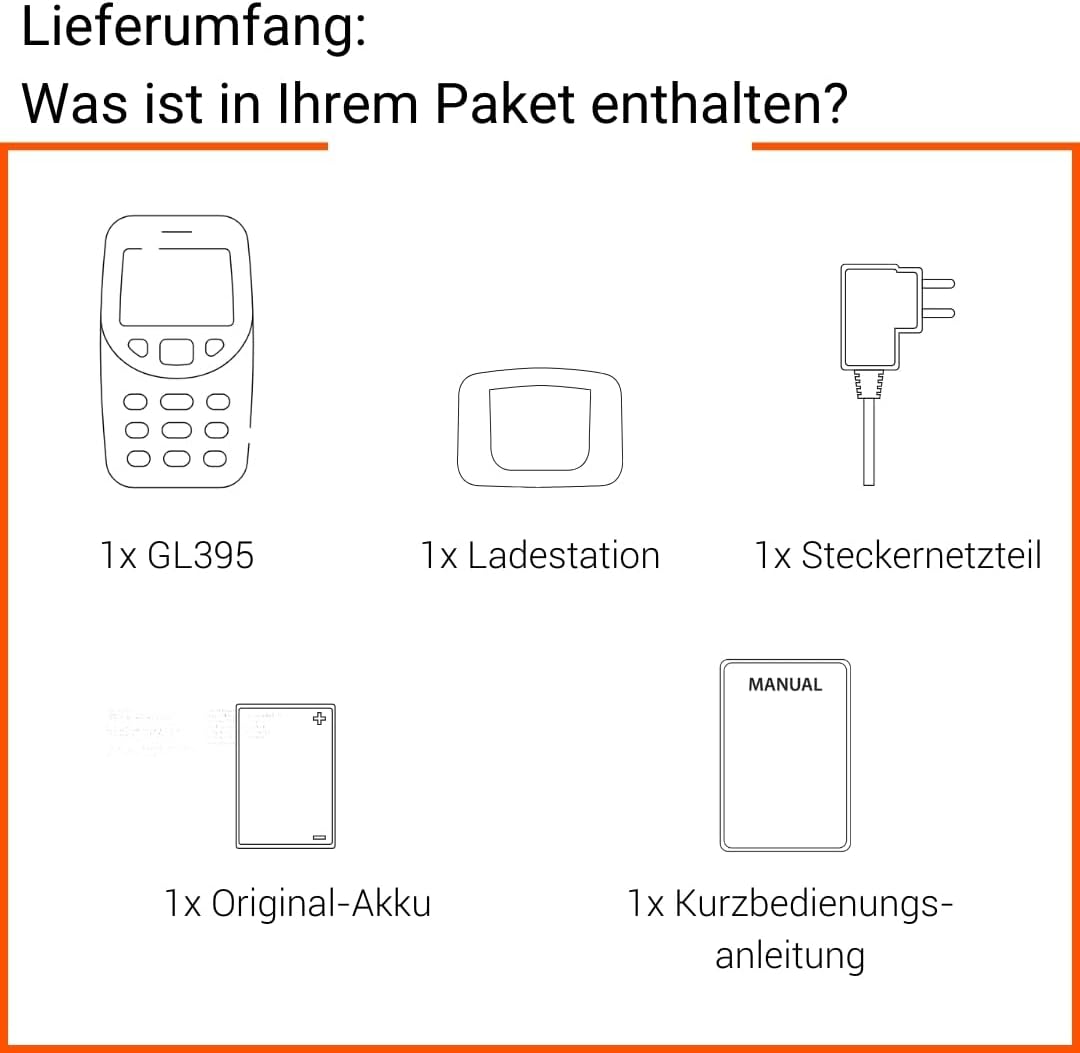 Gigaset GL395 Mobiltelefon einfache Bedienung für Senioren, große Tasten & SOS-Notruftaste Staub- & spritzwassergeschützt Gigaset GL395 Mobiltelefon einfache Bedienung für Senioren, große Tasten & SOS-Notruftaste Staub- & spritzwassergeschützt