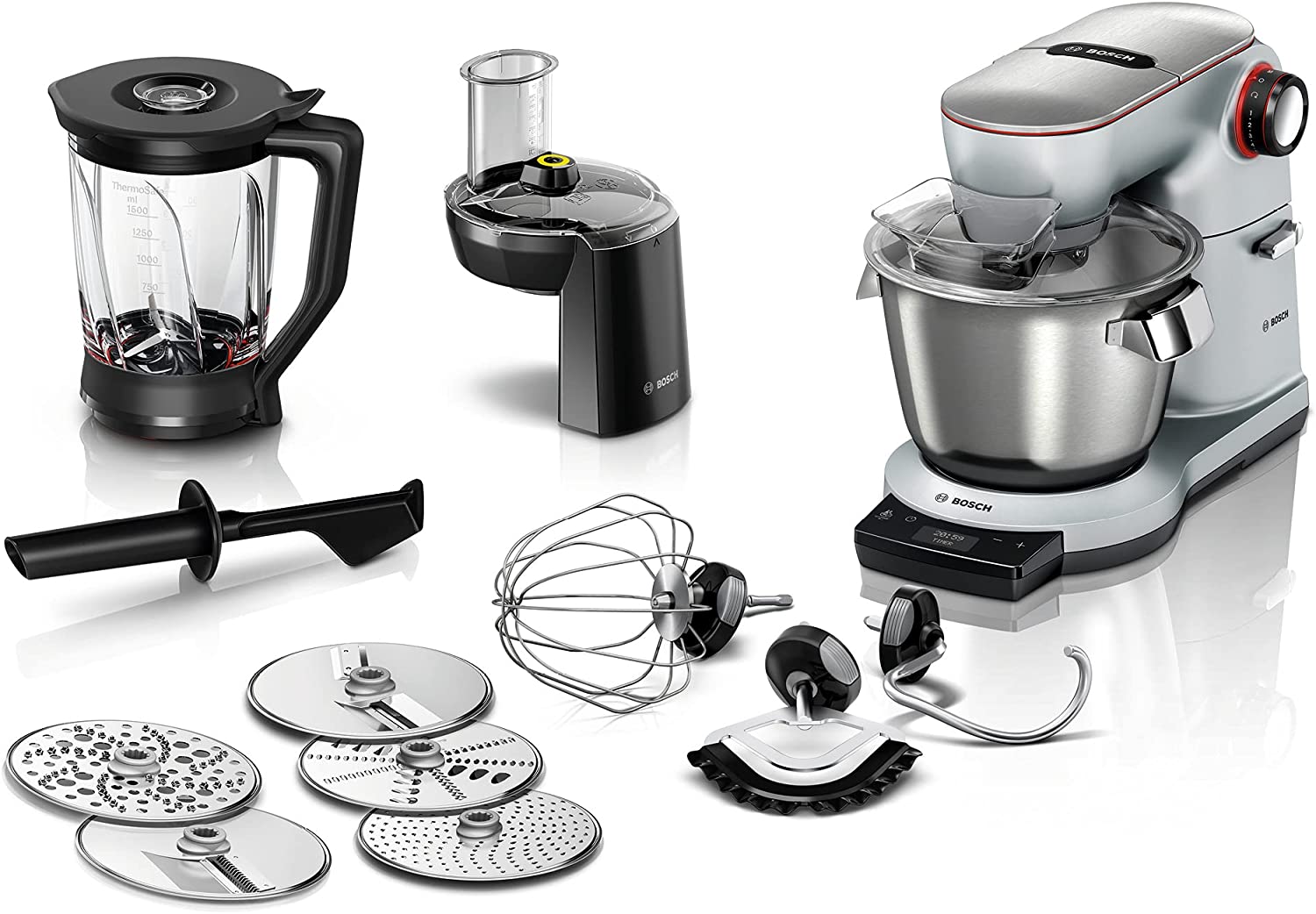 Bosch MUM9DT5S41 Universelle Küchenmaschine OptiMUM Timer 5,5l 1600W mit Zubehör Bosch MUM9DT5S41 Universelle Küchenmaschine OptiMUM Timer 5,5l 1600W mit Zubehör