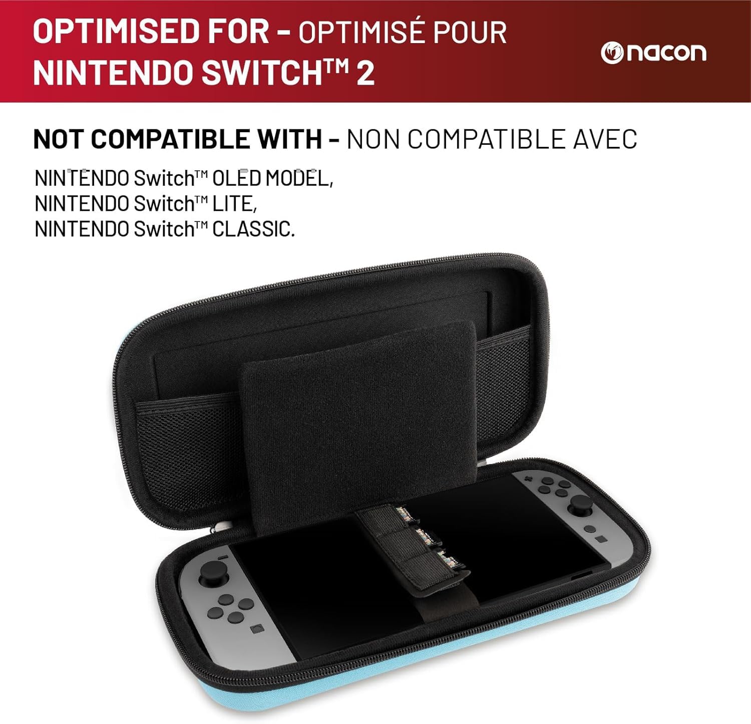 NACON 3er-Pack für Switch 2, 1 Etui,1 Displayschutzfolie, Box für Spiele