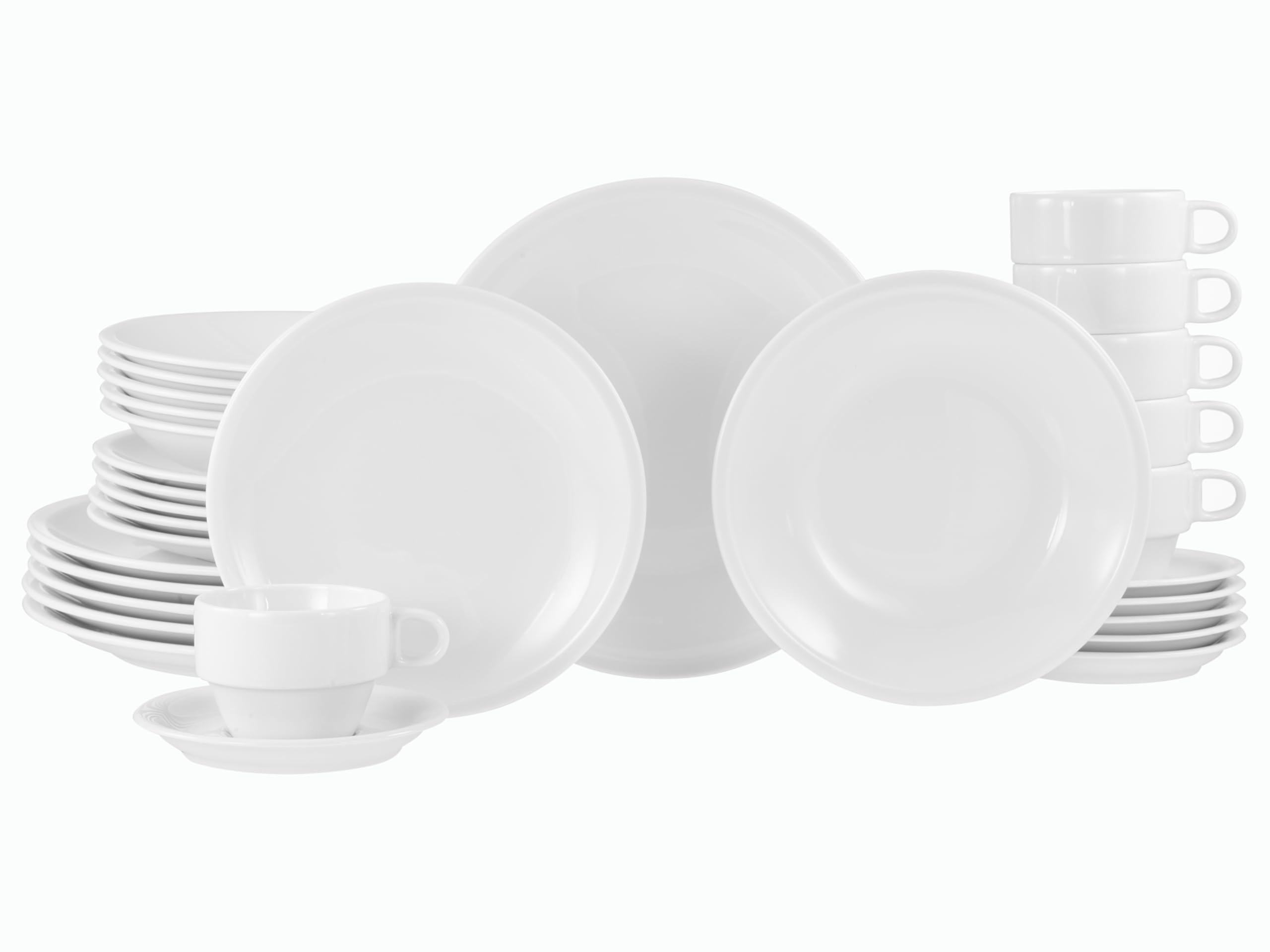 CreaTable, 24648, Serie Milano, 30-teiliges Geschirrset für 6 Personen