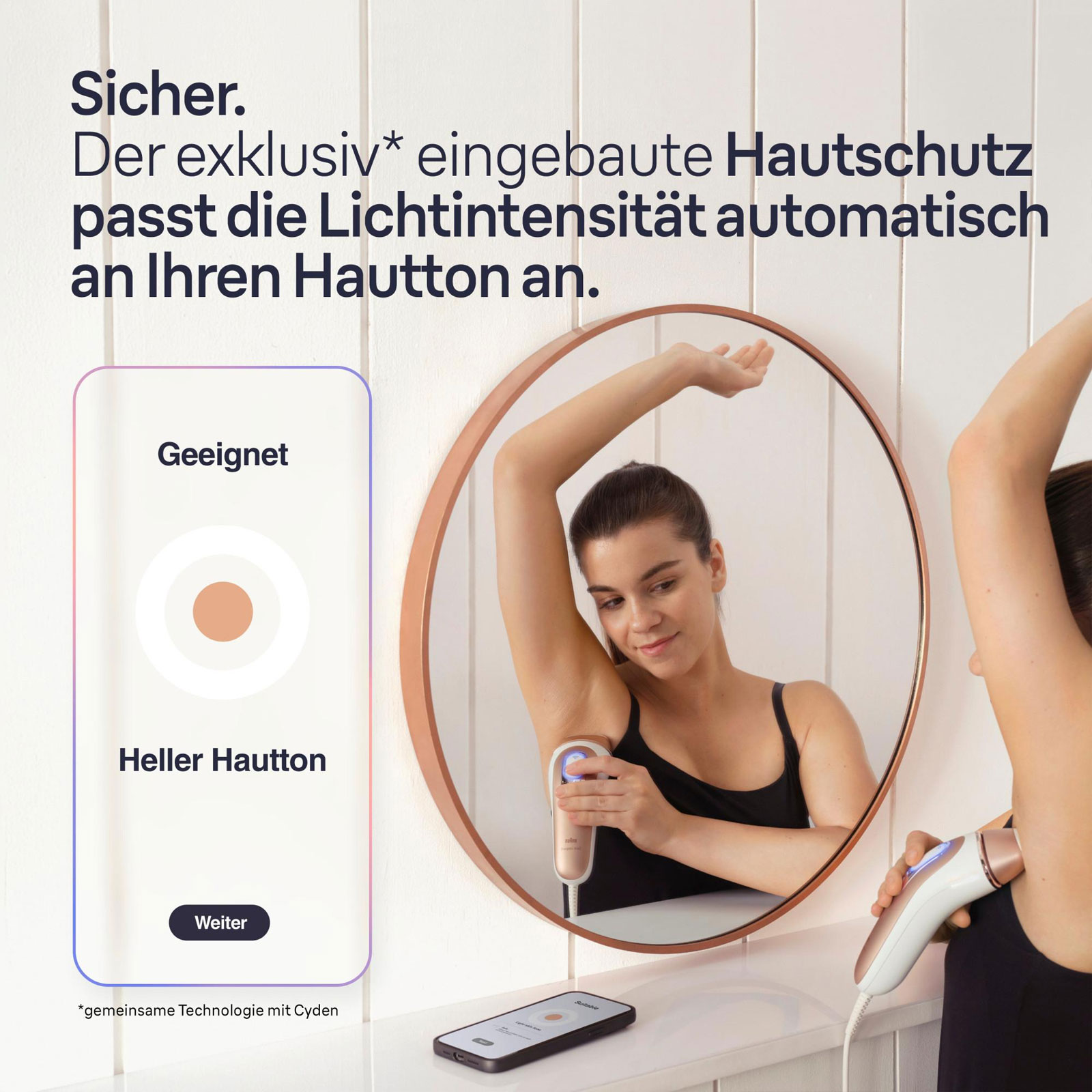 BRAUN IPL Haarentferner IPL Skin i·expert PL7253 mit gratis App und 3 Aufsätzen