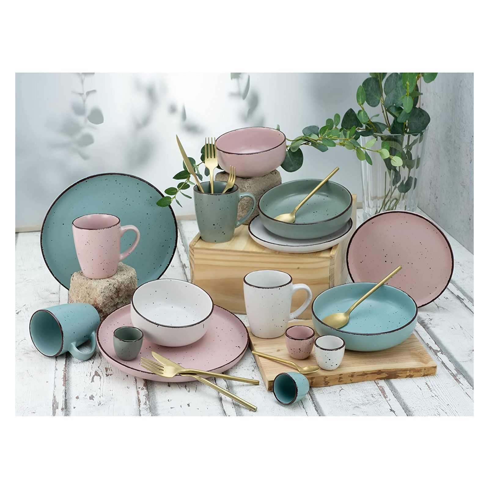 CreaTable, 22908, Serie MODERN FASHION , Geschirrset, Kombiservice 16 teilig