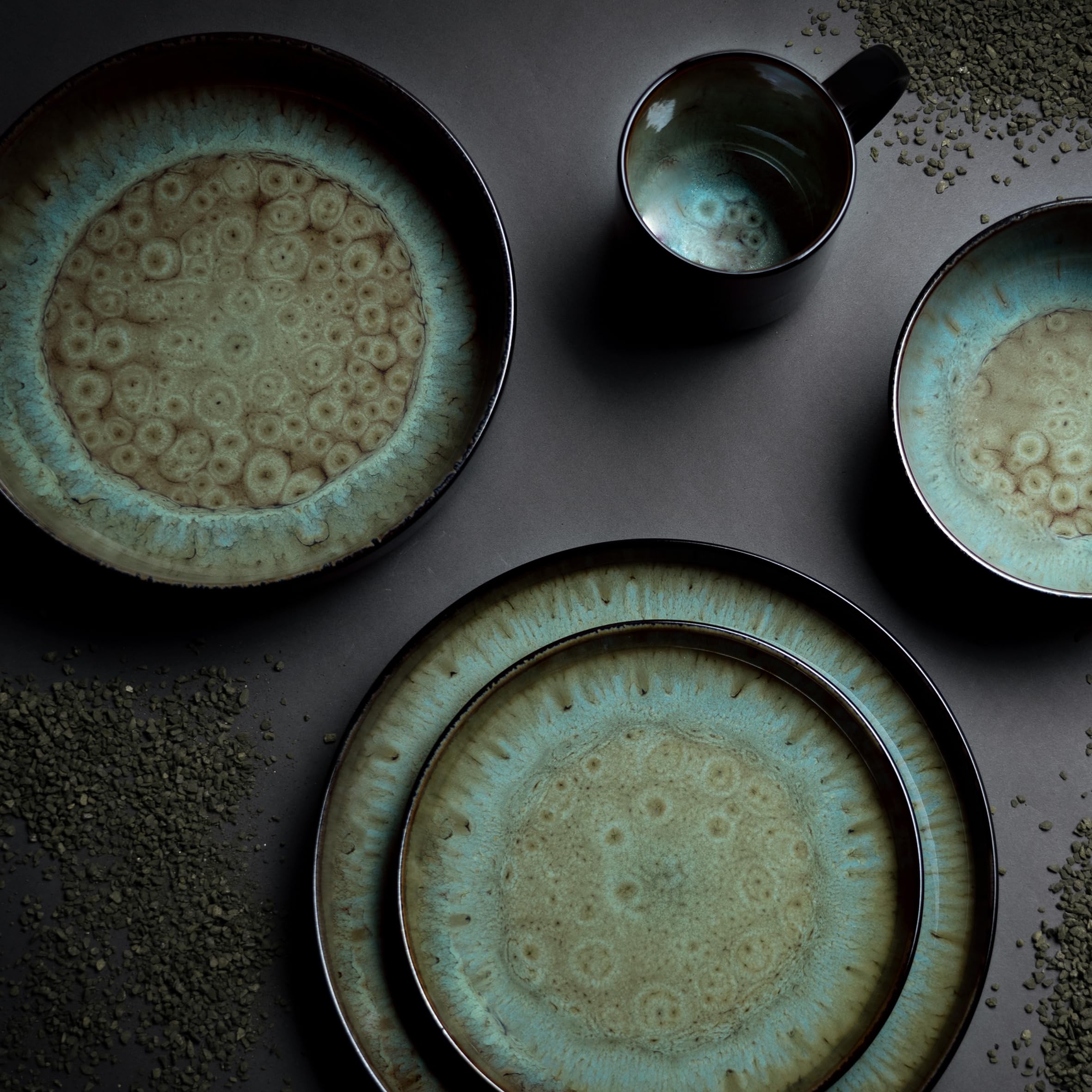 CreaTable 20166 Kombiservice Serie Nordic Fjord Green 16-tlg. 4 Personen