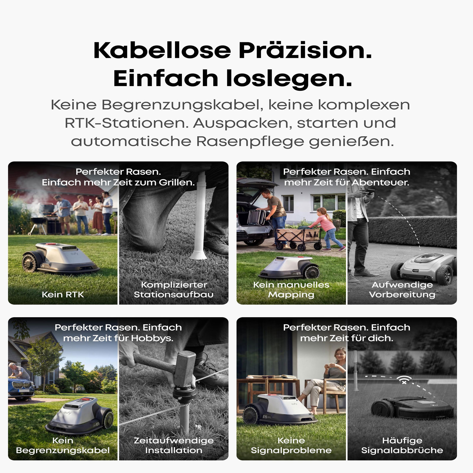 eufy E15 Solo Rasenmähroboter