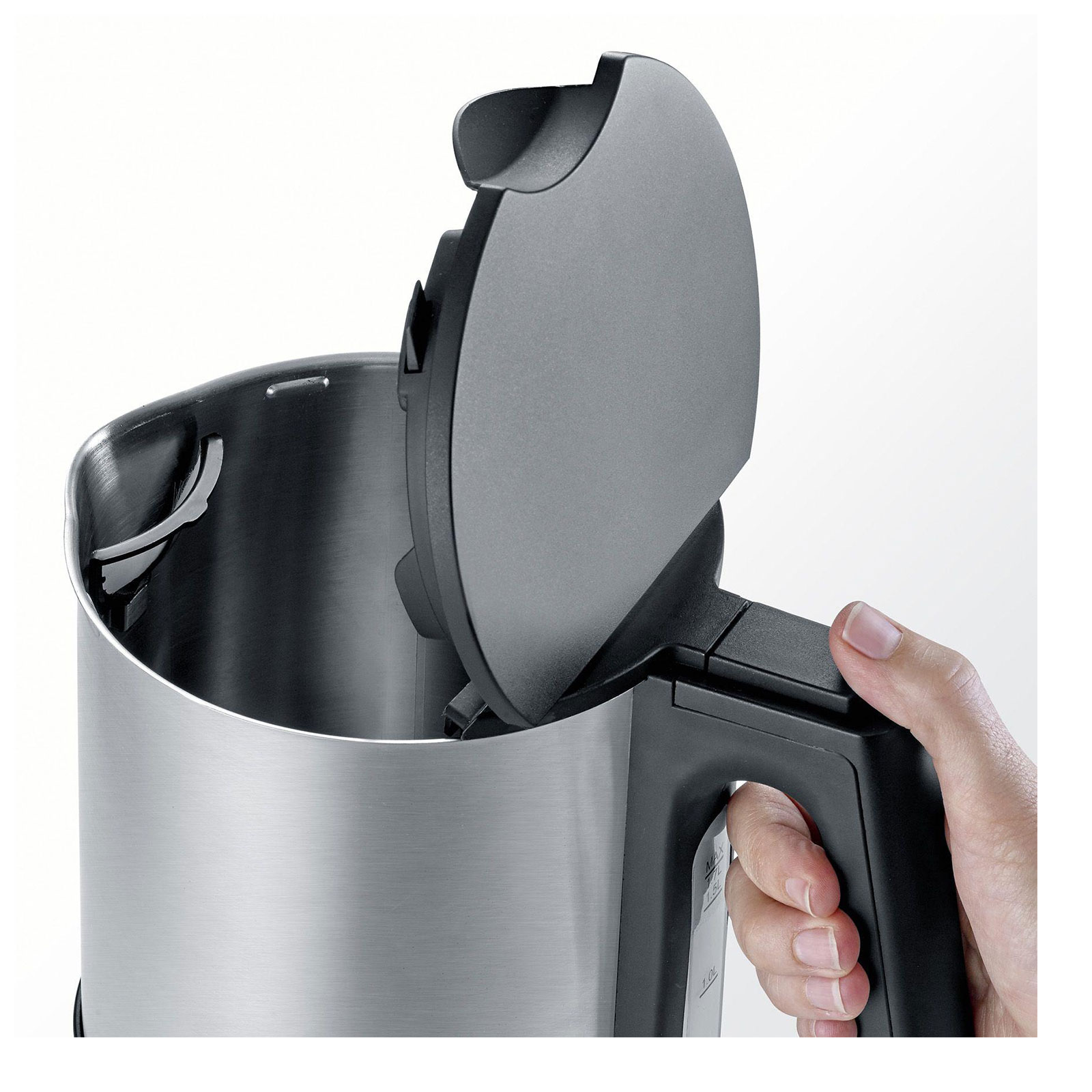 Severin WK 3409 Wasserkocher Edelstahl gebürstet / schwarz