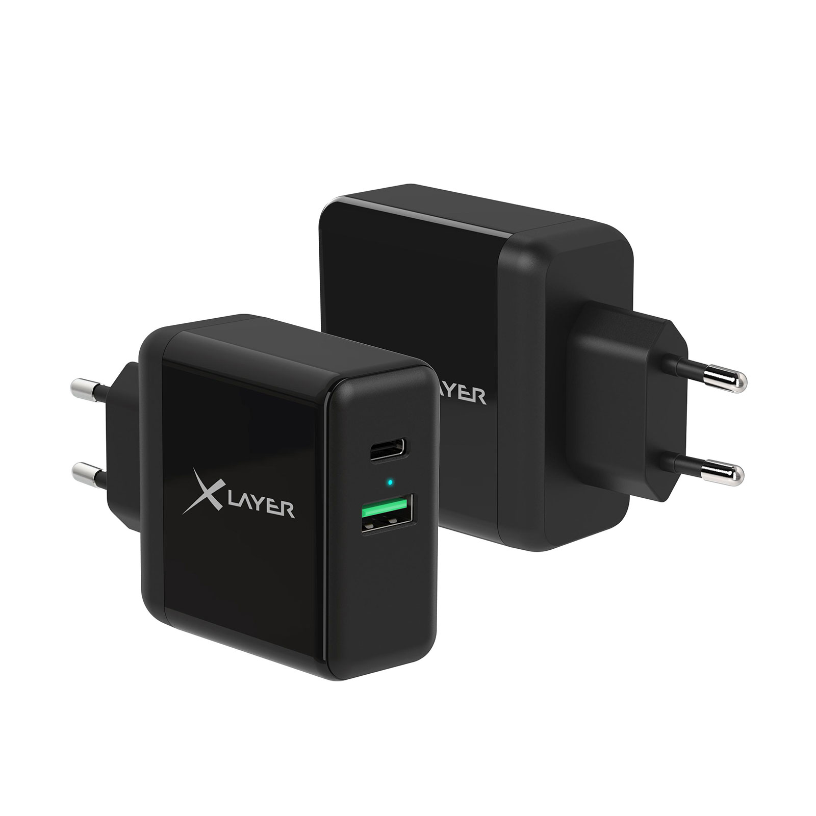 XLayer USB QC3.0 + 5V/2.4A Netzteil Black (217074) (schwarz)