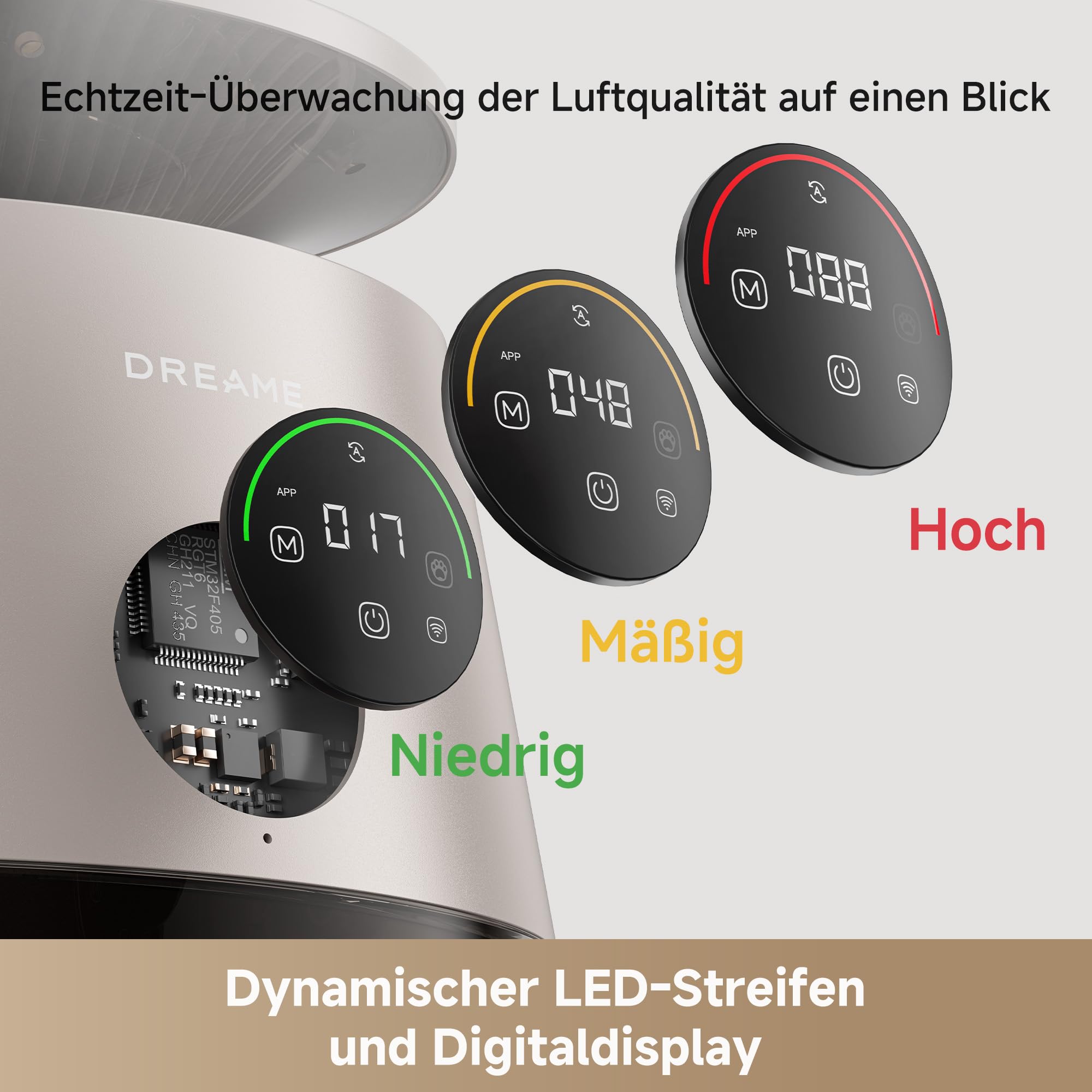 DREAME Haustier-Luftreiniger AP10, 360°-Luft-Unterdruck-Rückführungssystem