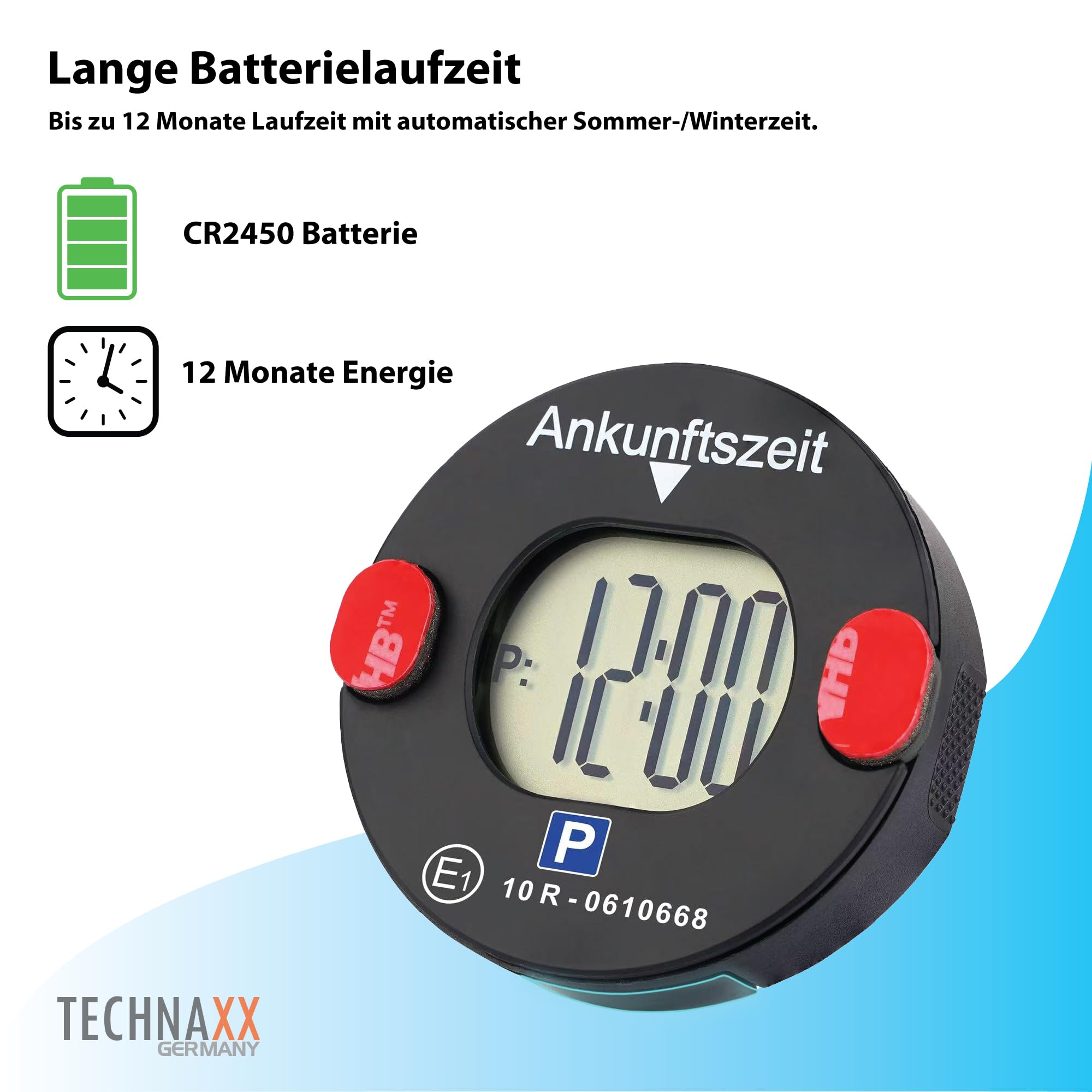 Technaxx Elektronische Parkscheibe mit Bewegungssensor – Digitale Parkuhr