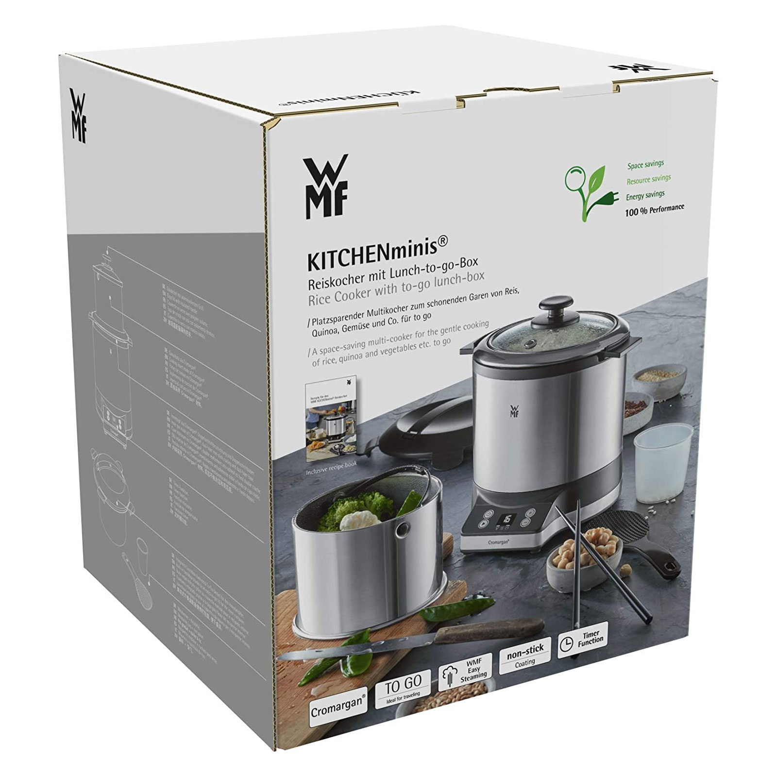 WMF KÜCHENminis Reiskocher mit Lunch-to-go-Box Cromargan matt