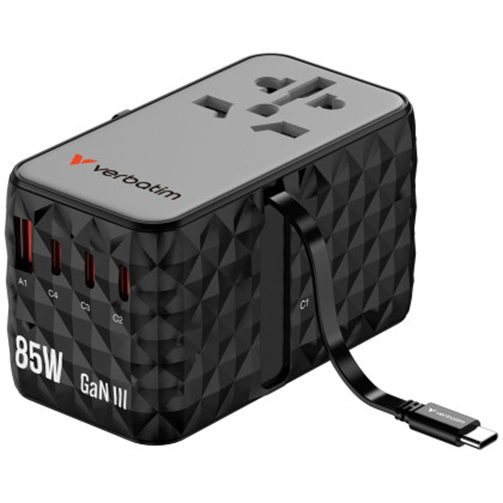 Verbatim Charge 'n' Travel GaN III Universal-Reiseadapter 85W CNT-02