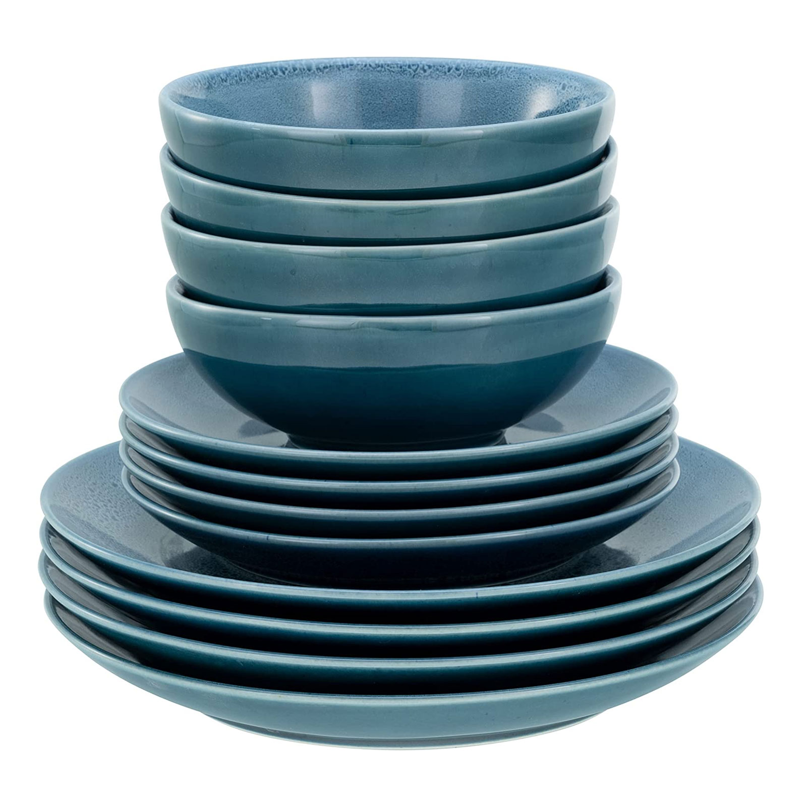 CreaTable, 23672, Serie Reactive BLUE, Geschirrset, Teller Set 12 teilig CreaTable, 23672, Serie Reactive BLUE, Geschirrset, Teller Set 12 teilig
