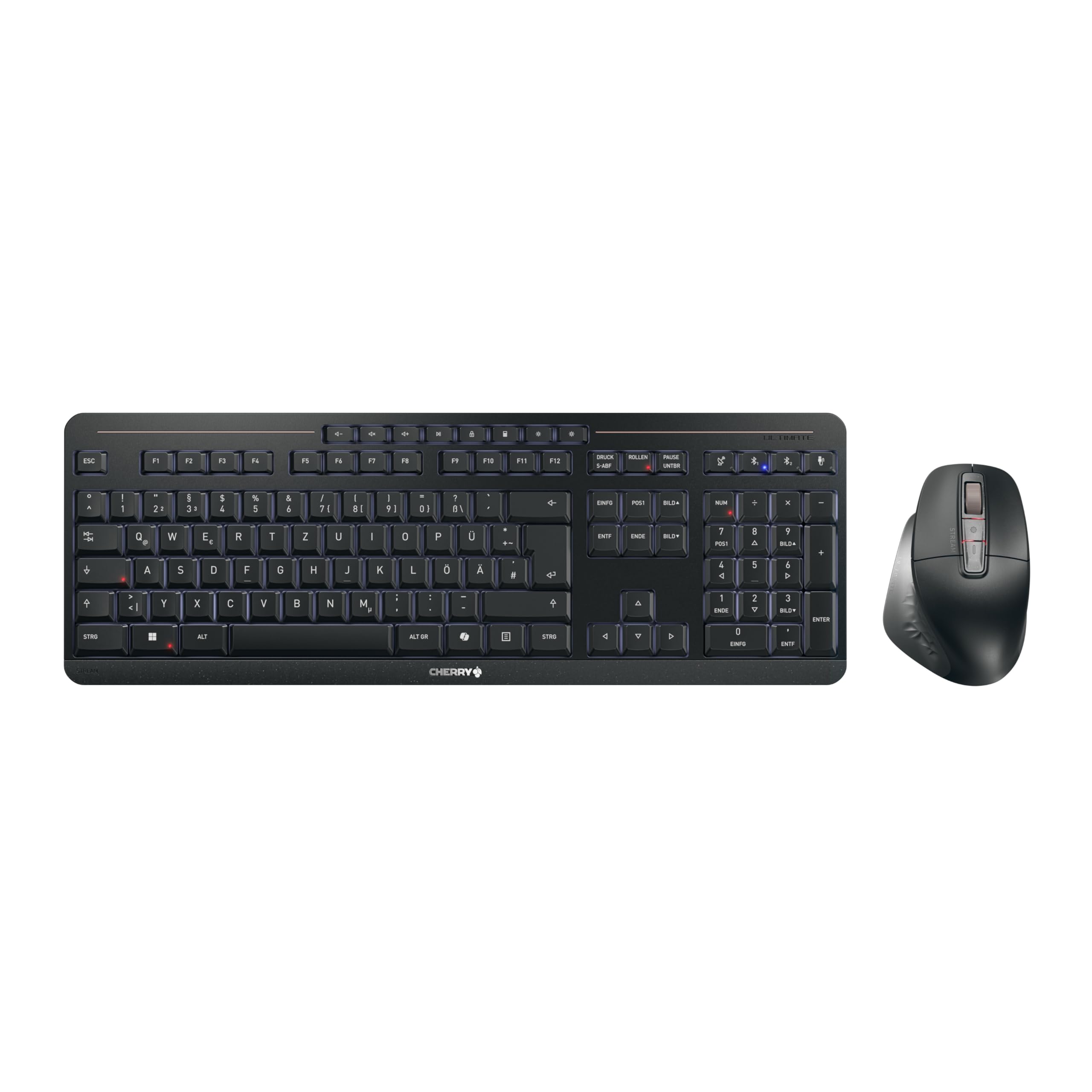 CHERRY Stream Desktop Ultimate, Kabelloses Multi-Device Tastatur-Maus-Set