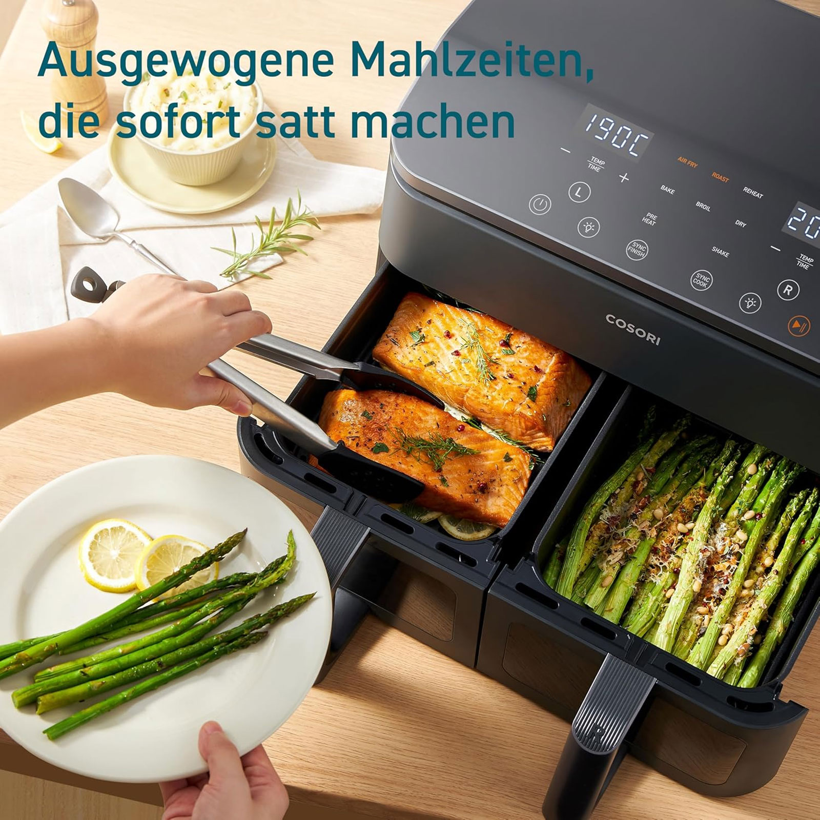 Cosori CAF-R901-AEU Doppel-Heißluftfritteuse Cosori CAF-R901-AEU Doppel-Heißluftfritteuse