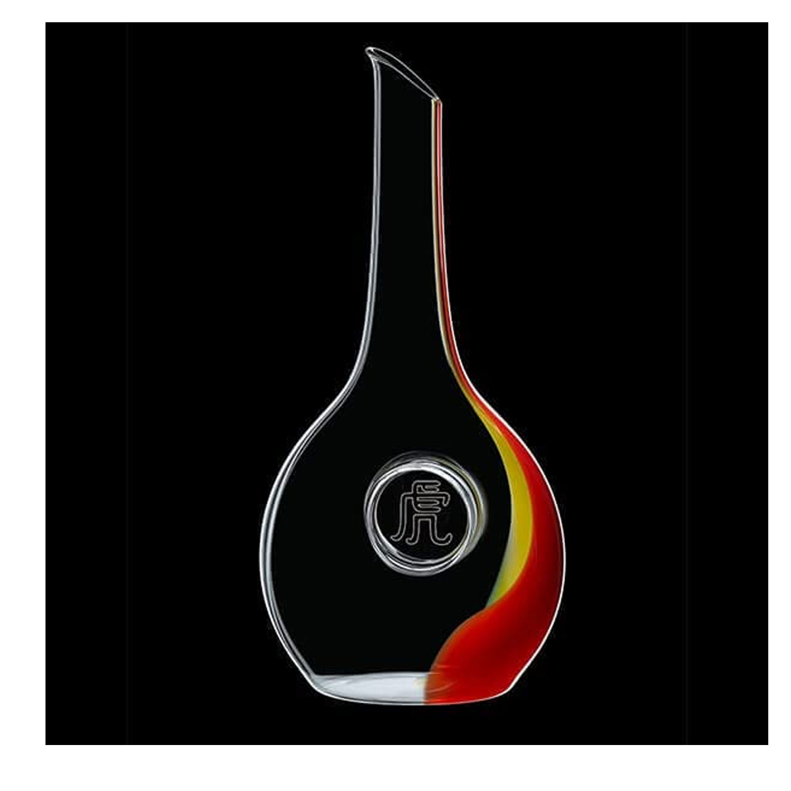 RIEDEL Chinese Zodiac Tiger Decanter Stripe Red/Yellow