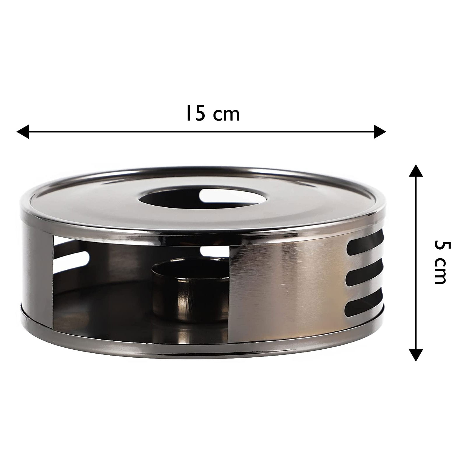 Echtwerk Stövchen, Teestövchen aus Edelstahl, Runder Tee- und Kaffeewärmer, Untersatz für alle handelsüblichen Tee- und Kaffeekannen, 5 x 15 cm