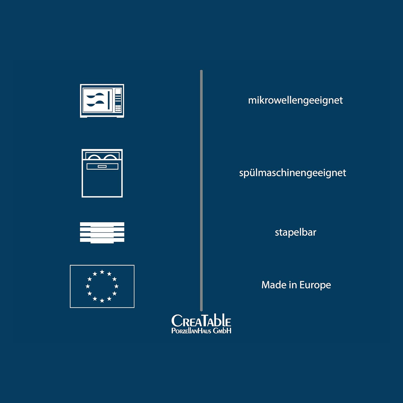 CreaTable, 34037, Serie Vintage Nature Stein, 8-teiliges Geschirrset, Kaffeetassen Set  aus Porzellan, spülmaschinen- und mikrowellengeeignet, Made in Europe