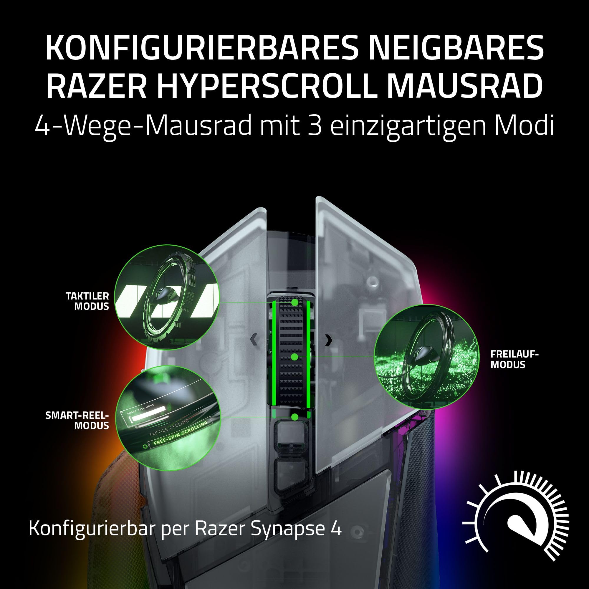 Razer Basilisk V3 Pro 35K Phantom White - kabellose ergonomische RGB Gaming-Maus