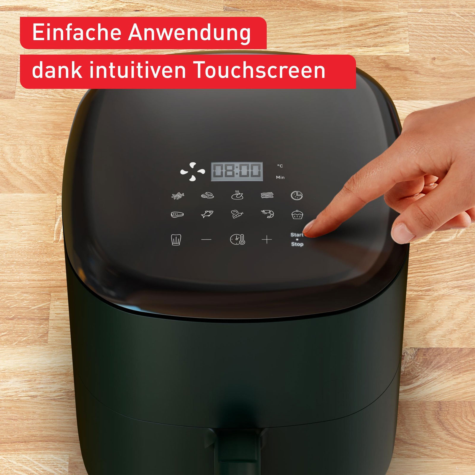 TEFAL EY2453 Easy Fry Max 5L Digital Heißluftfritteuse (5 l Fassungsvermögen, 1.500 W Leistung, 10 automatische Garprogramme, Display)