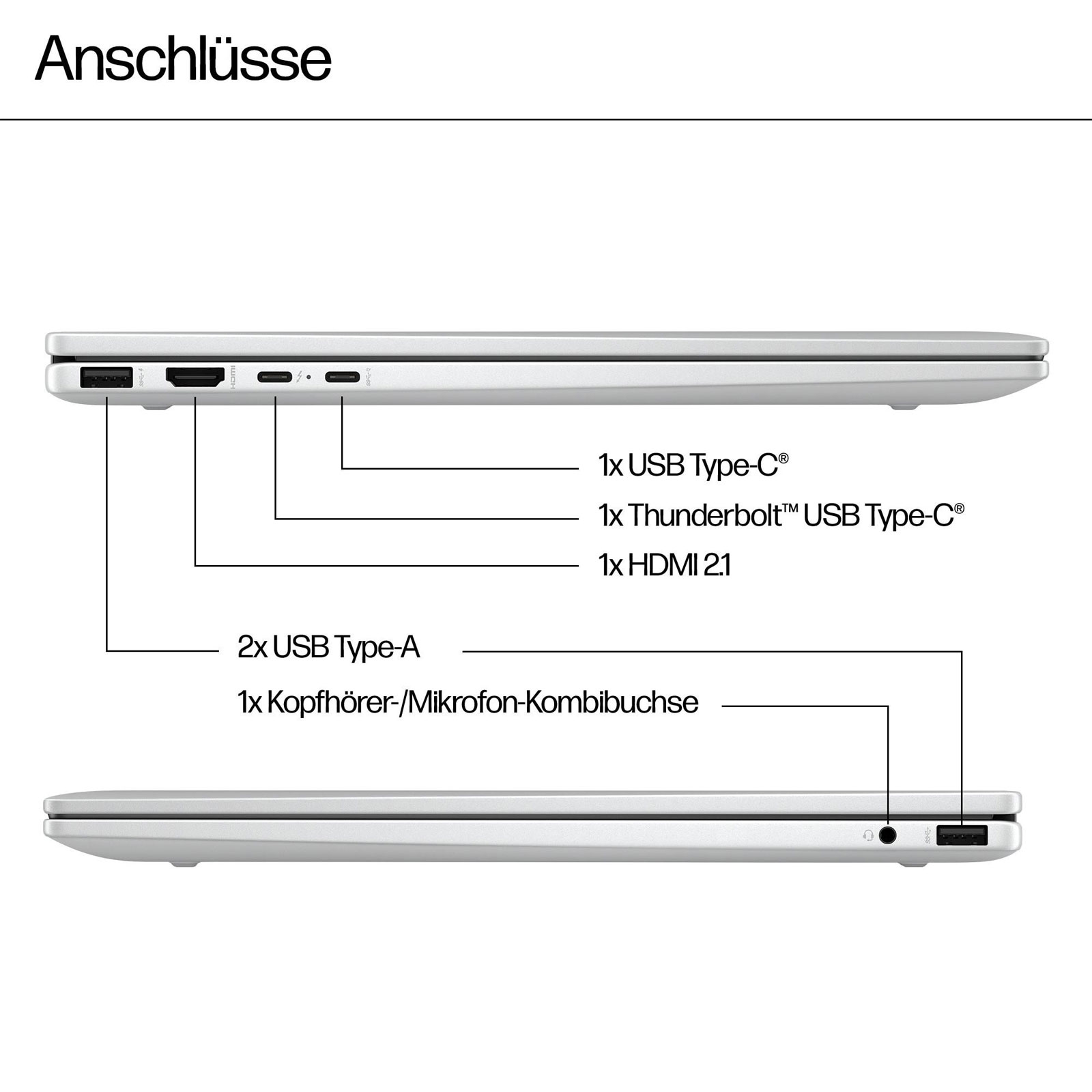 HP 2in1 Convertible ENVY x360 16-ac0655ng, Silber, Copilot+, 16 Zoll, WUXGA, Touch, Intel Core Ultra 5 125U, 16 GB, 1 TB (IPS)