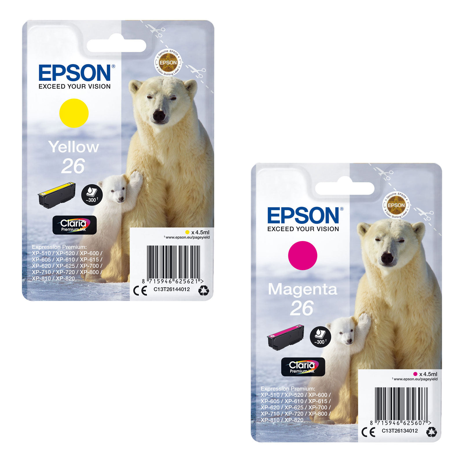Epson C13T26114012 Eisbär gelb Druckerpatrone