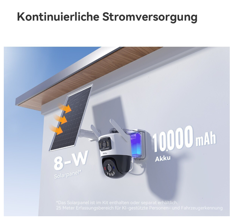 Imou AOV Dual Kit 5+5mp mit Solarpanel aussen Schwarz Weiss