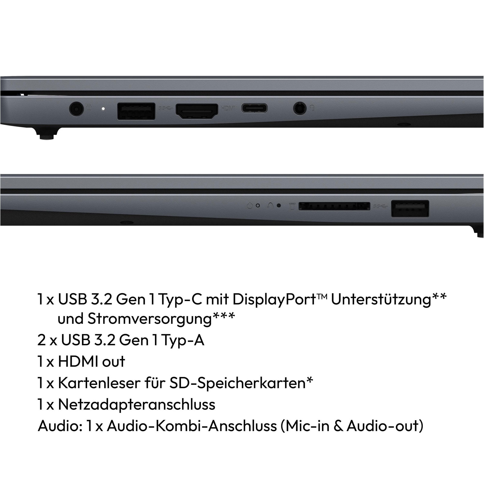 MEDION Notebook E15435, Schwarz, 15,6 Zoll