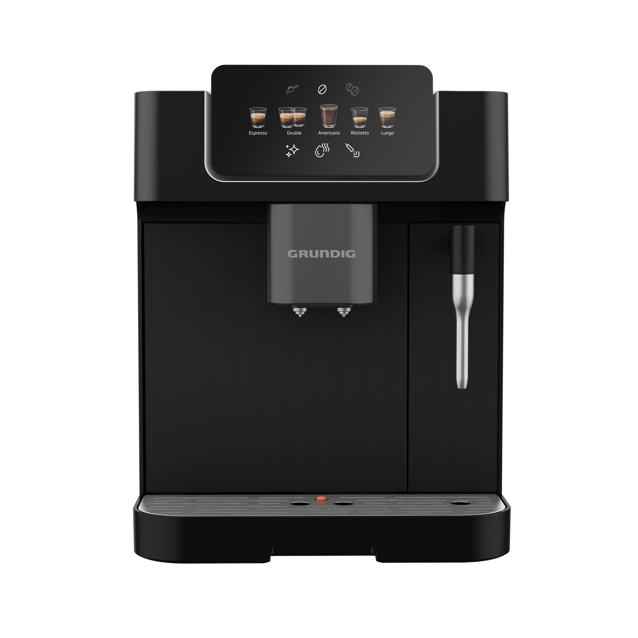 GRUNDIG KVA 6230 Kaffeevollautomat mit Milchaufschäumdüse, Edelstahlmahlwerk