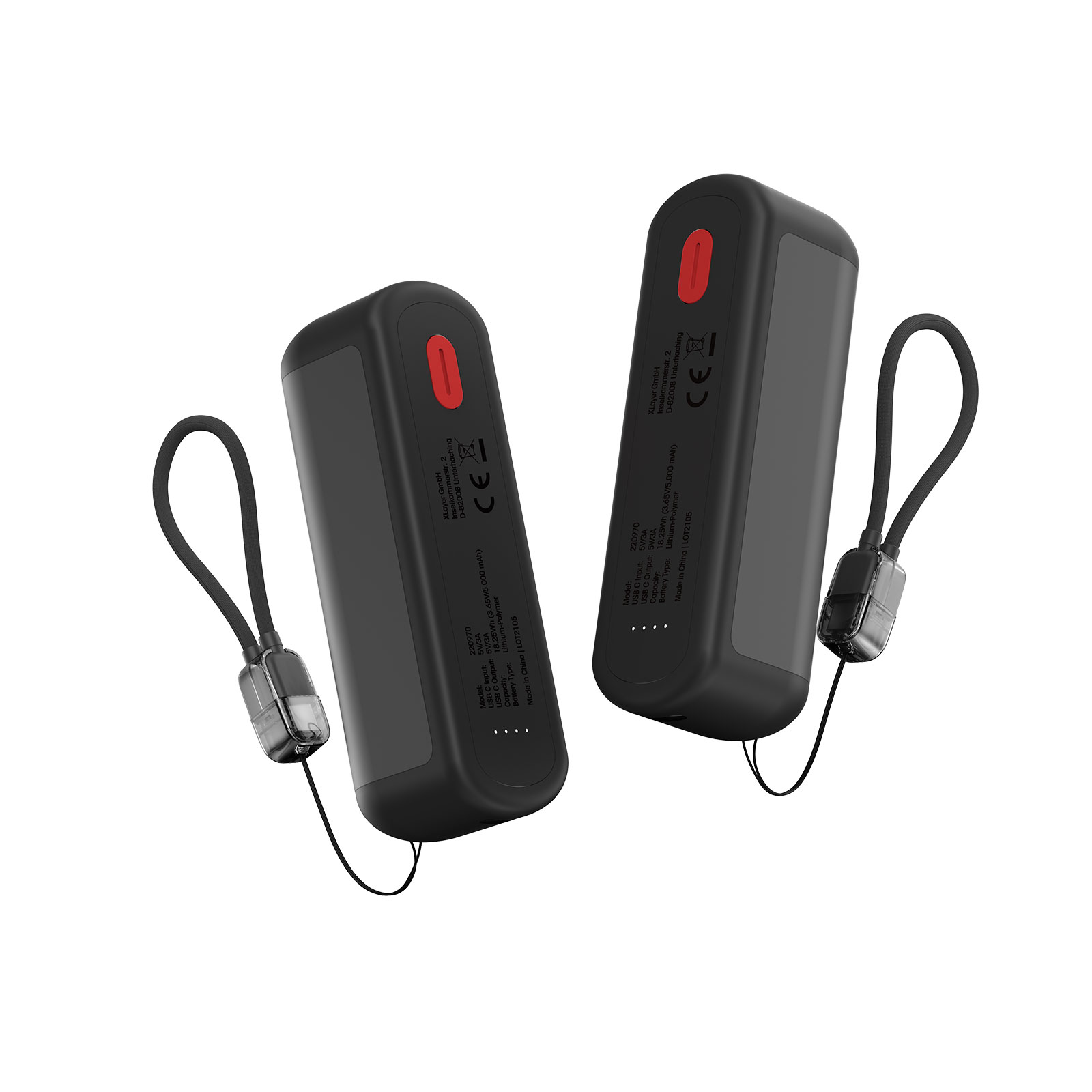 XLayer Powerbank Plus + Handwärmer Duo 2x 5000mAh, Schwarz