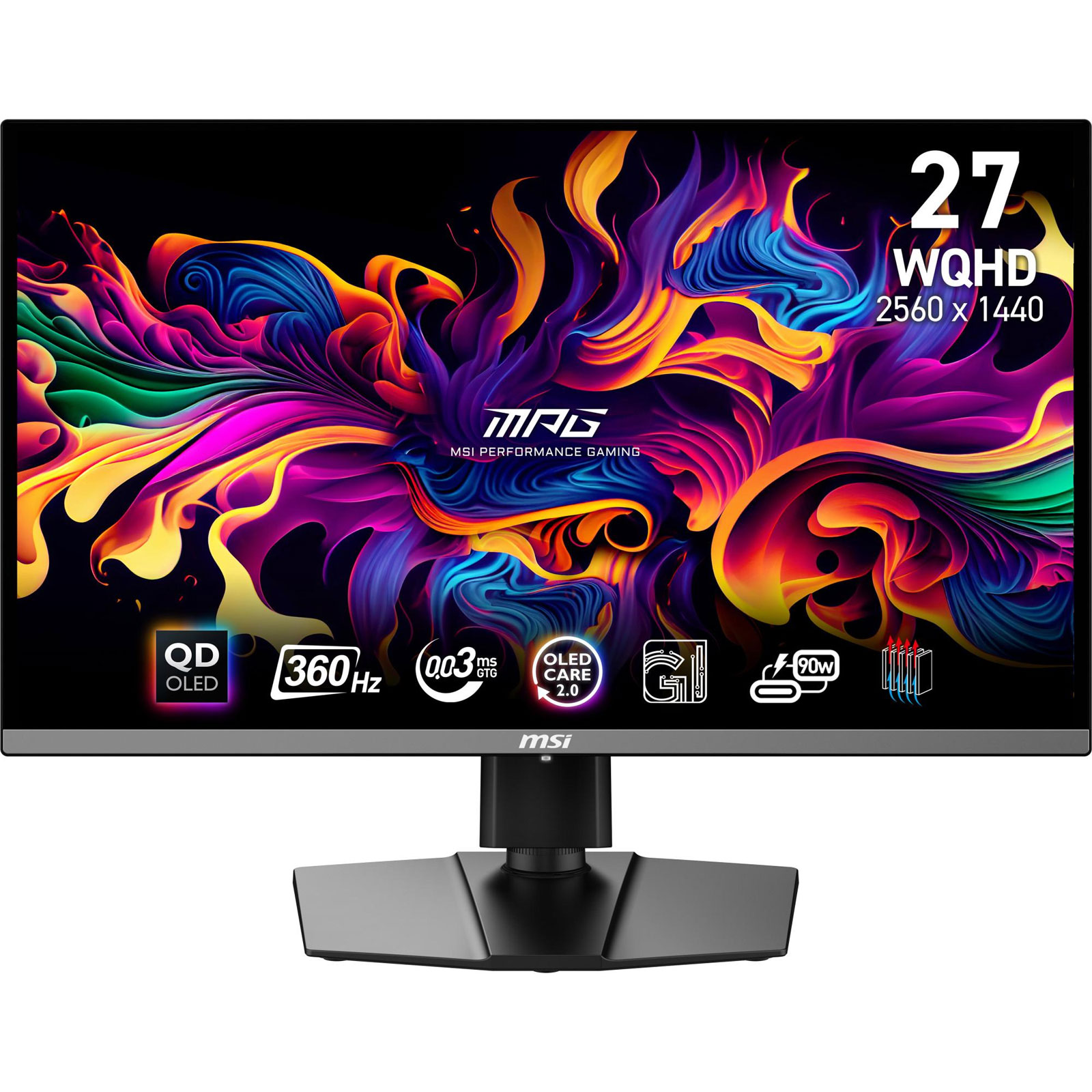 MSI Gaming-Monitor MPG 271QRXDE, Schwarz, 26,5 Zoll, WQHD, QD-OLED, 360 Hz, 0,03 ms